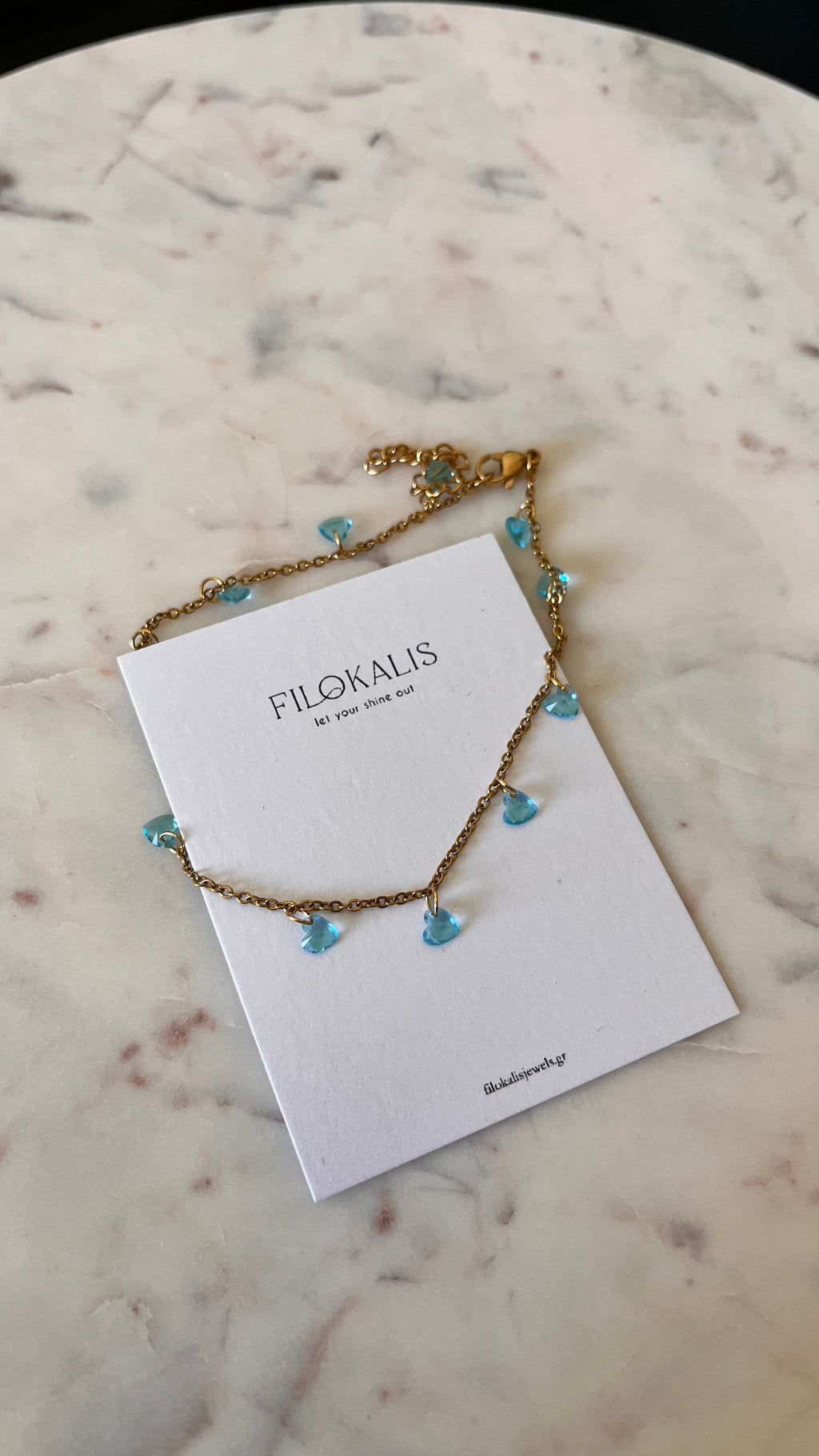 Blue Heart Anklet