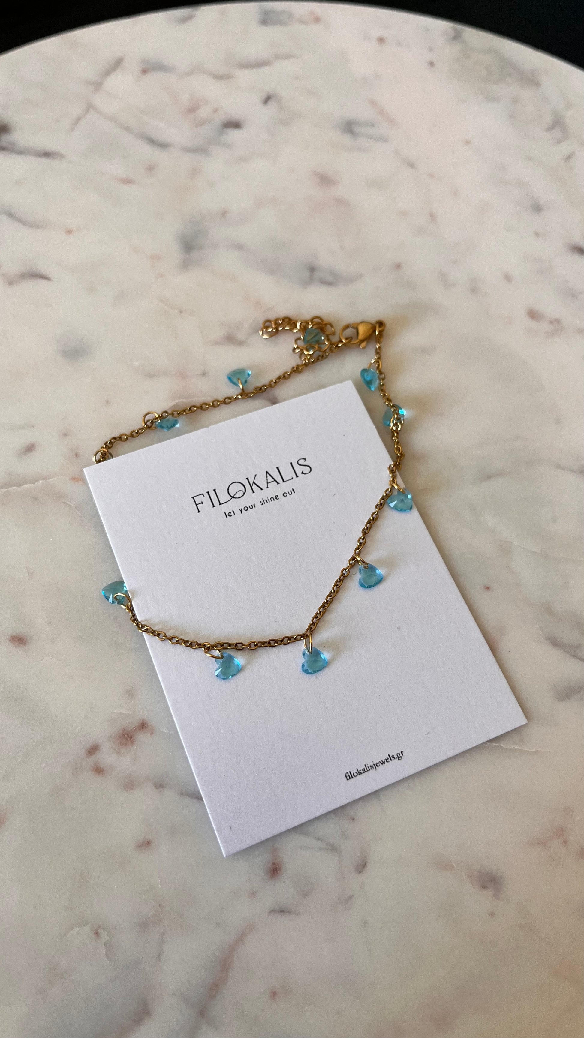 Blue Heart Anklet