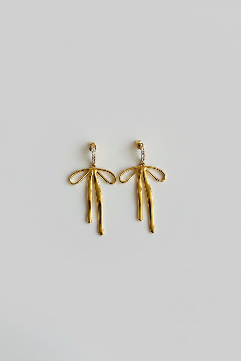 Golden Ribbon Earrings