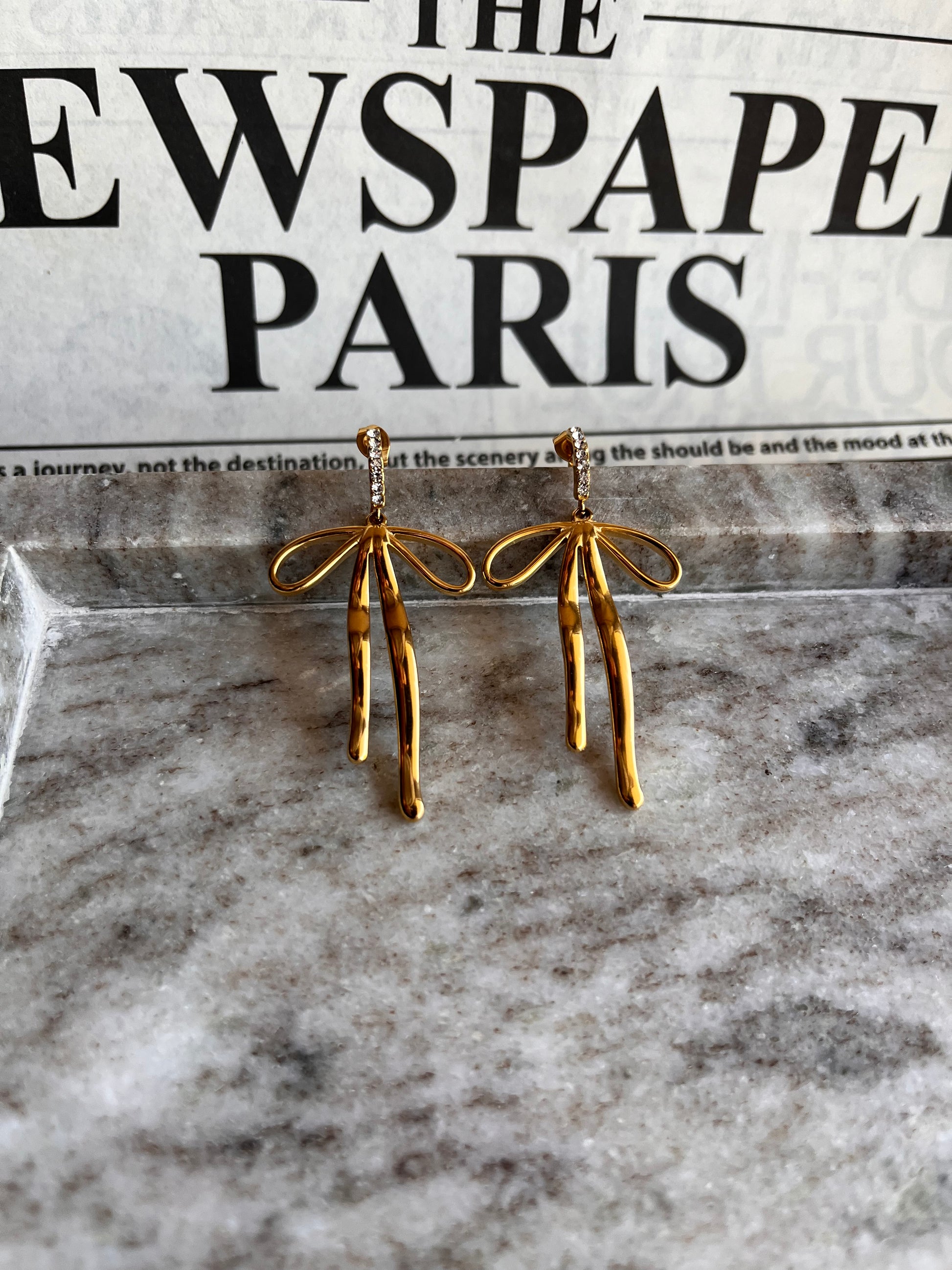 Golden Ribbon Earrings