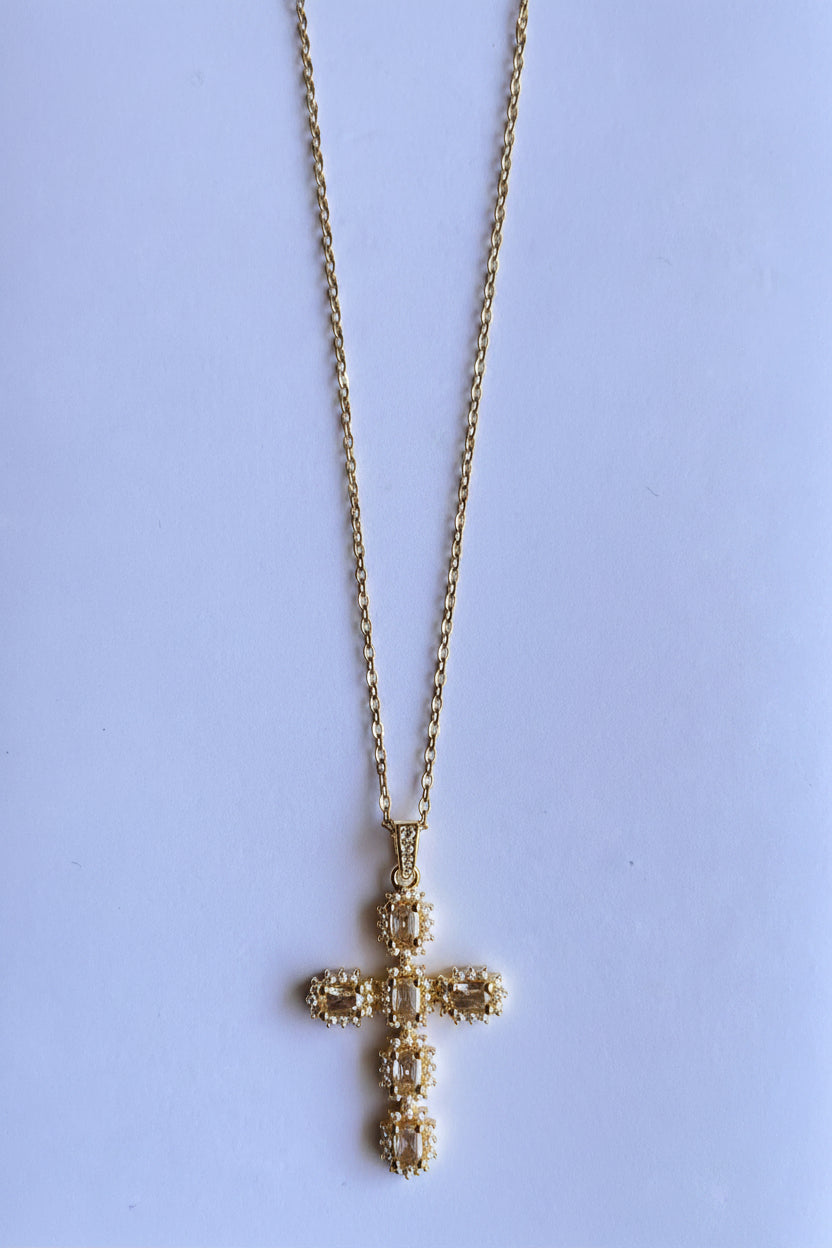 Pearl Grace Cross Necklace