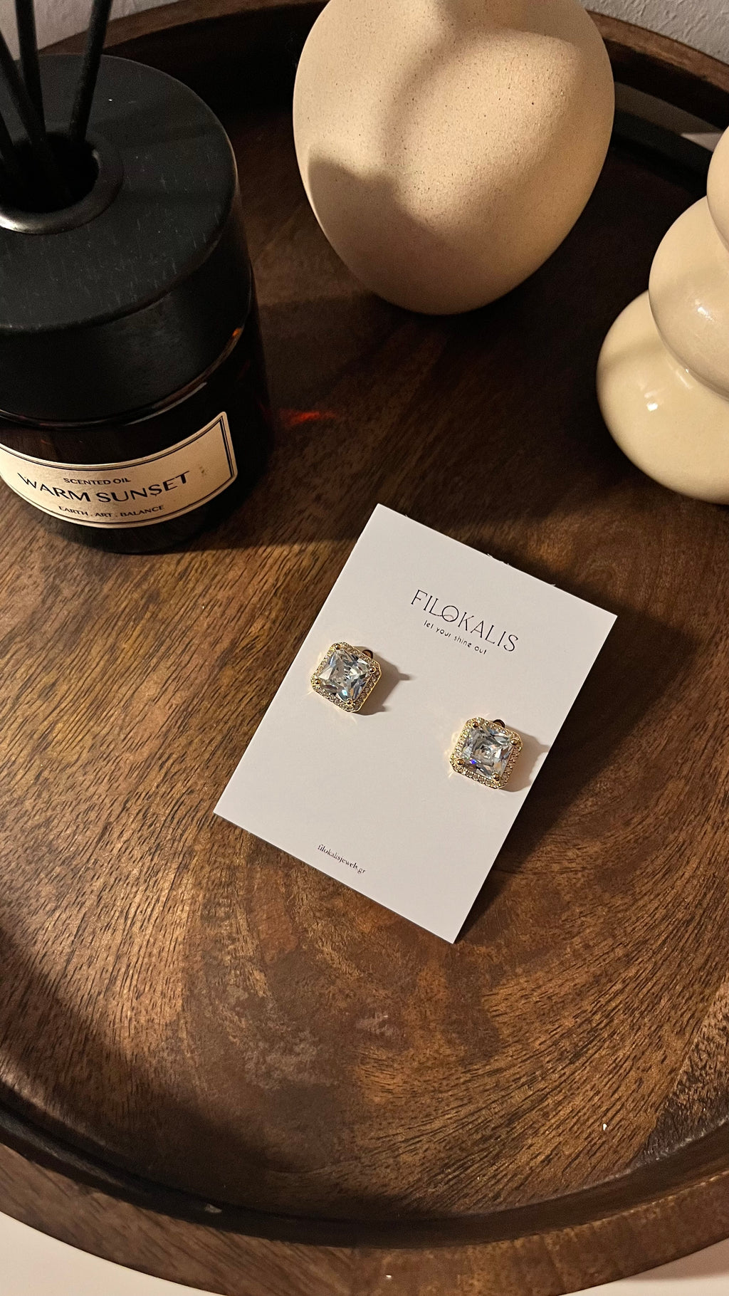 Crystal Frame Earrings
