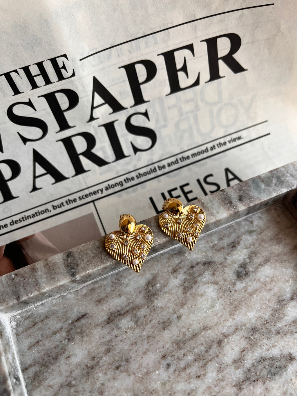 Pearl Heart Earrings