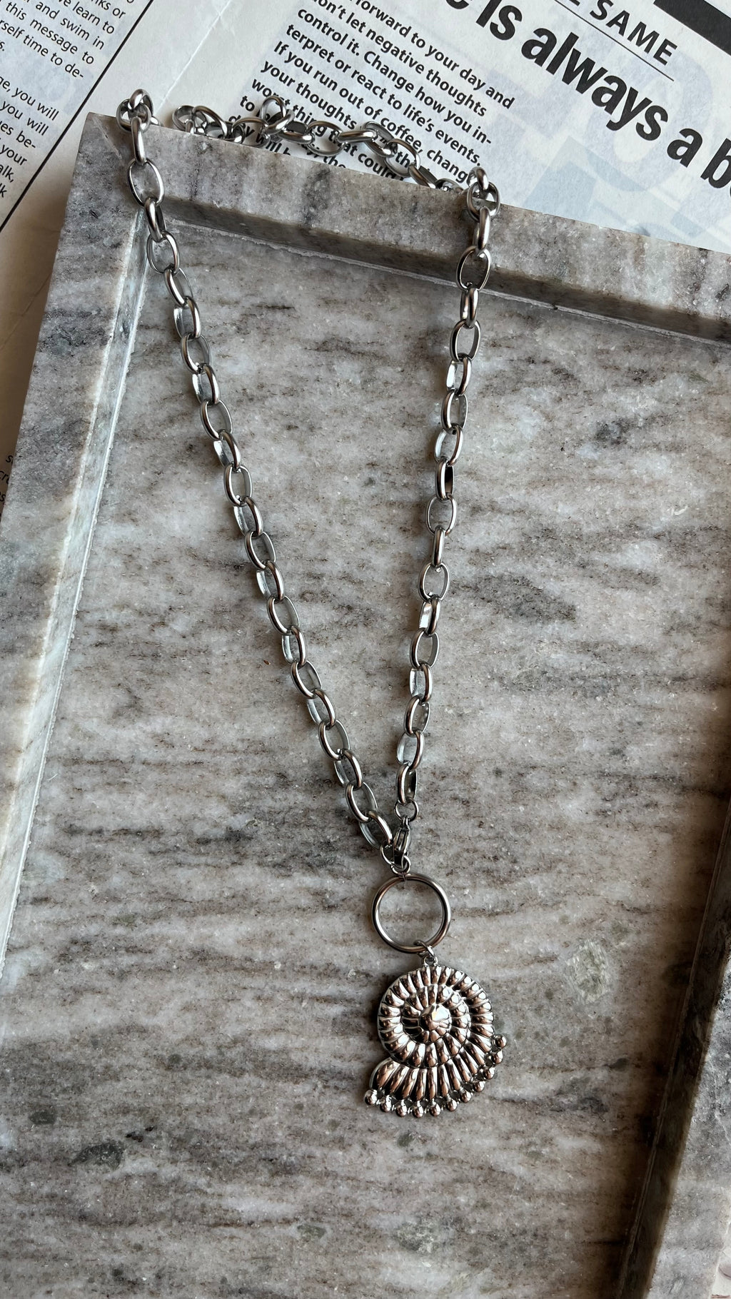 Silver Nautilus Necklace