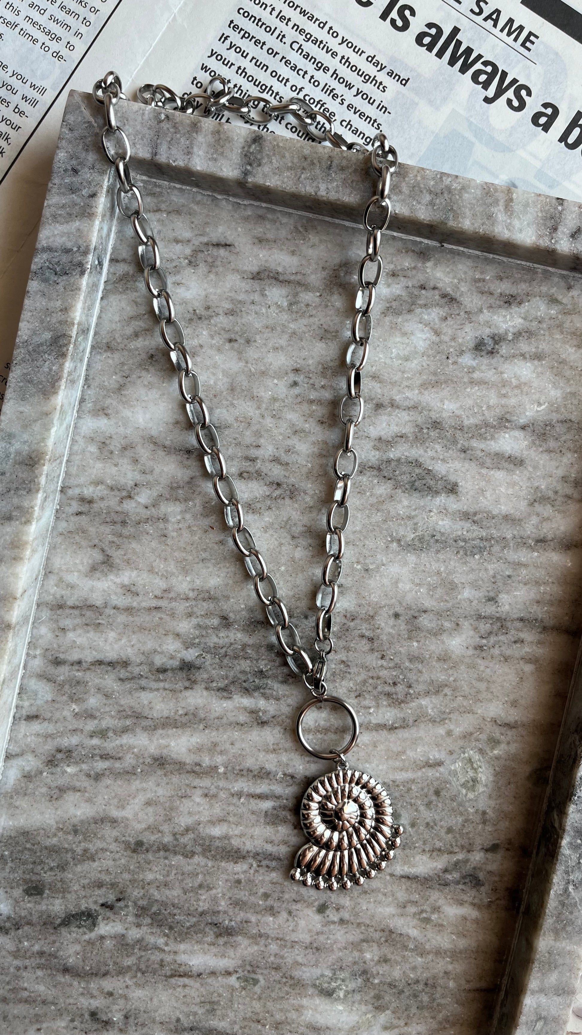 Silver Nautilus Necklace