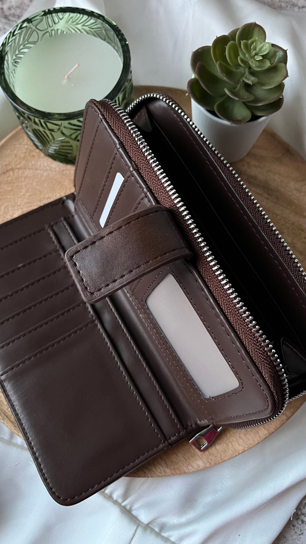 Élise Woven Leather Wallet Coffee