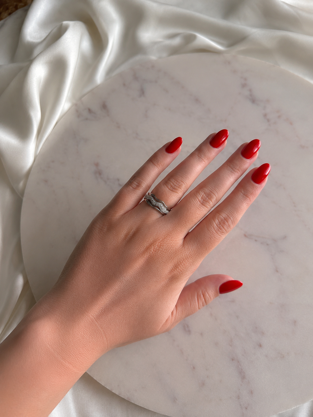 Wave Spark Ring Silver