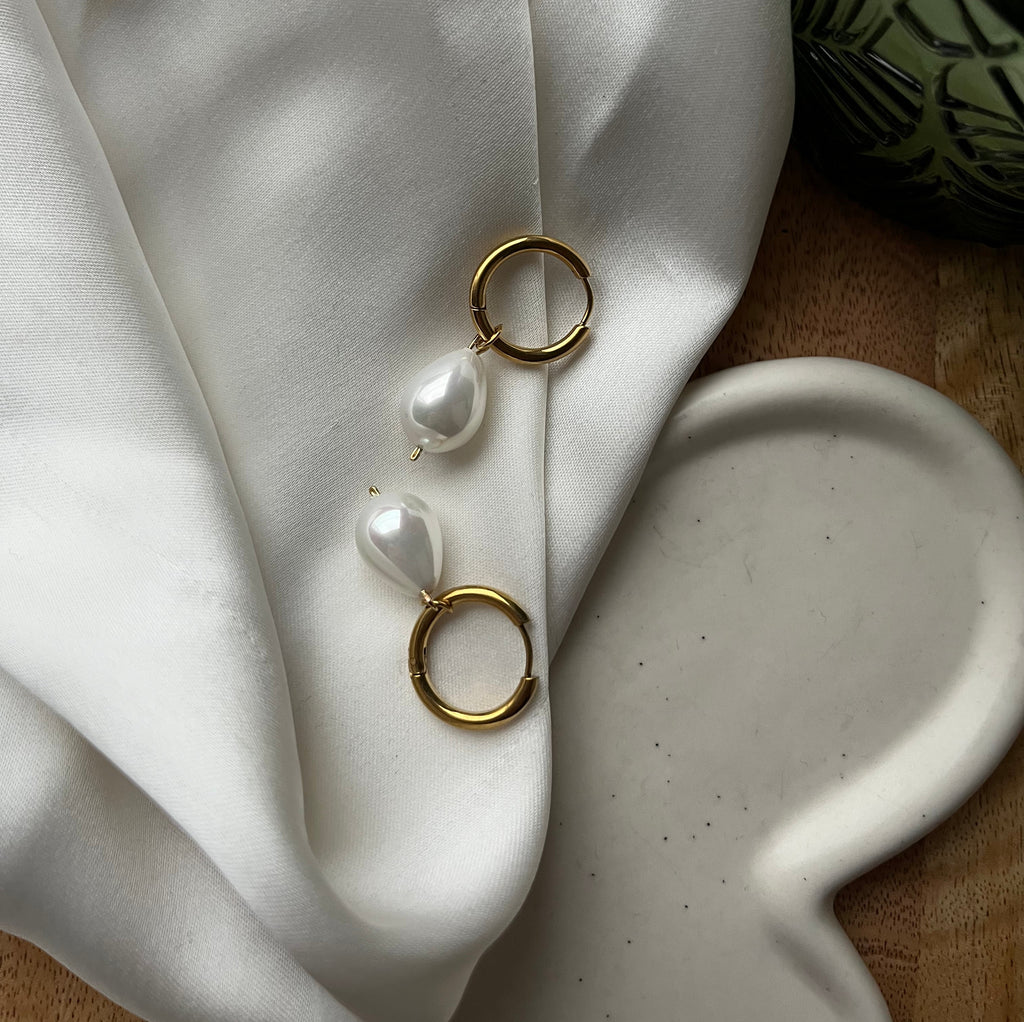 Pearl Drop Mini Hoops