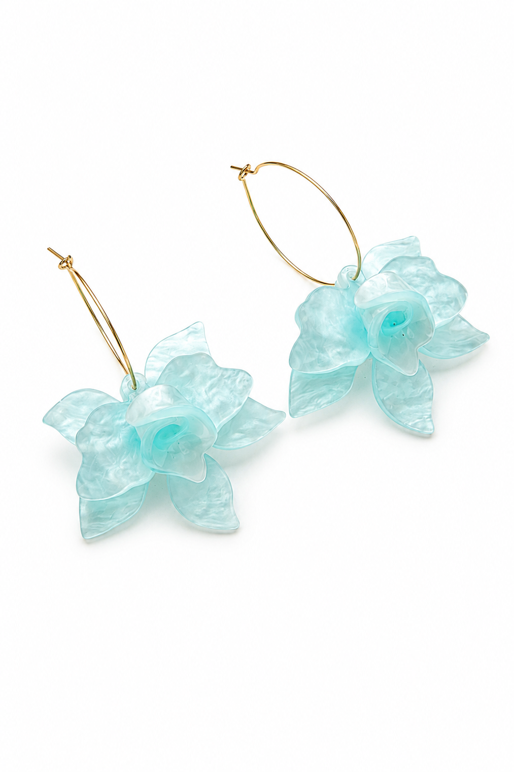 Aqua Blossom Hoops