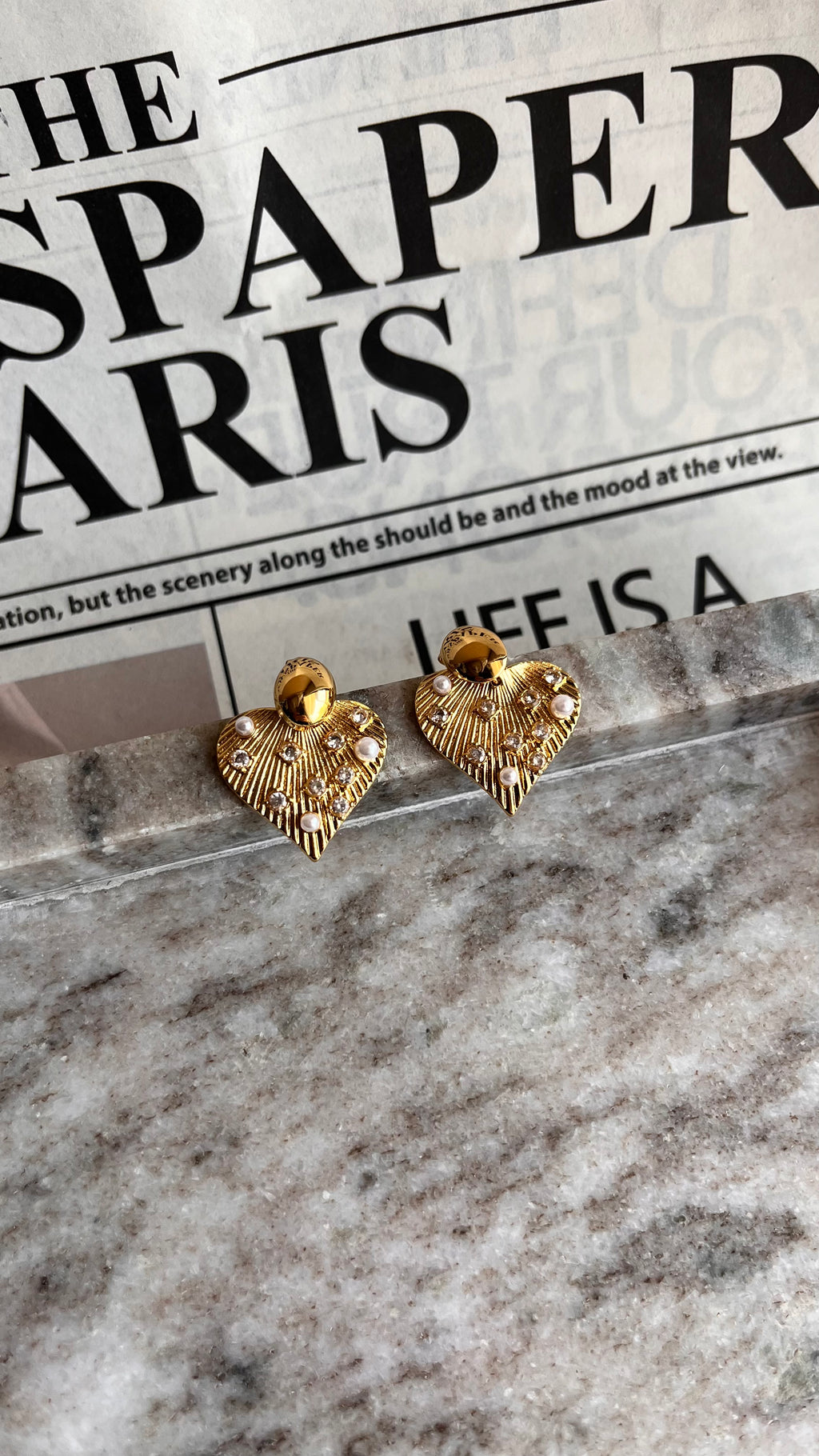 Pearl Heart Earrings