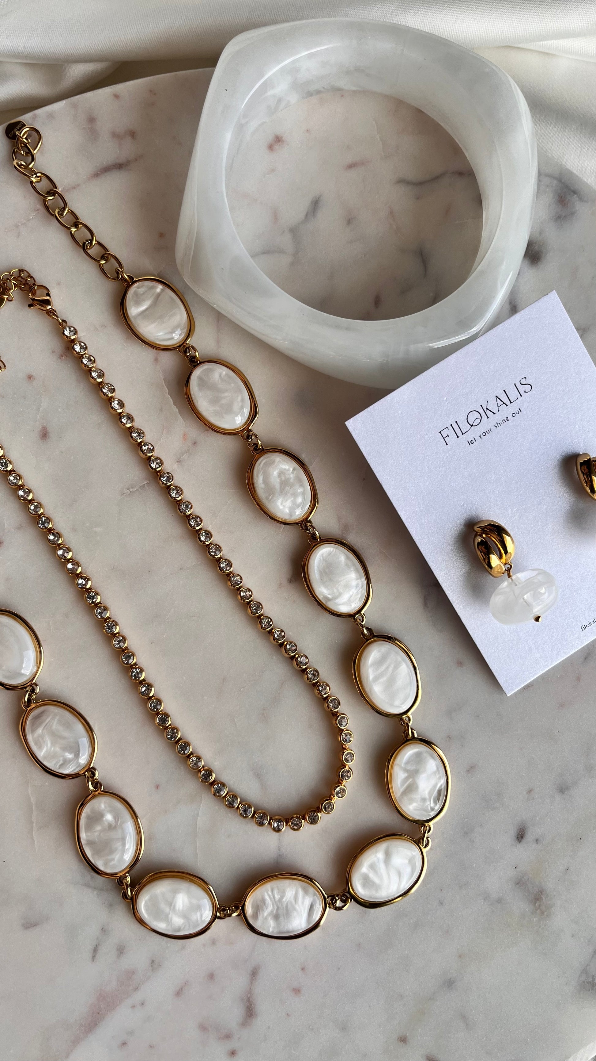 Earrings White Cloud