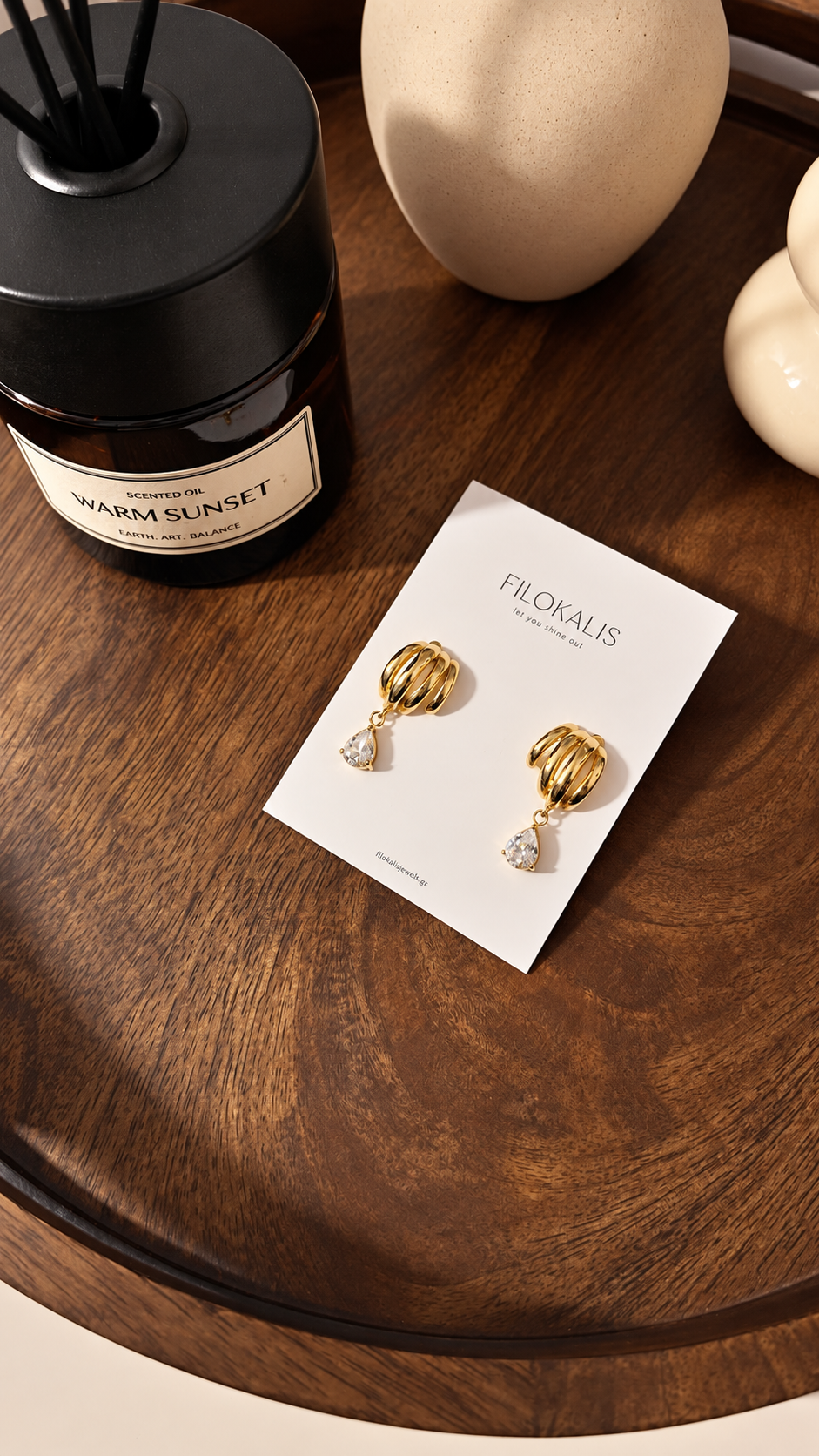 Golden Drop Twist Earrings
