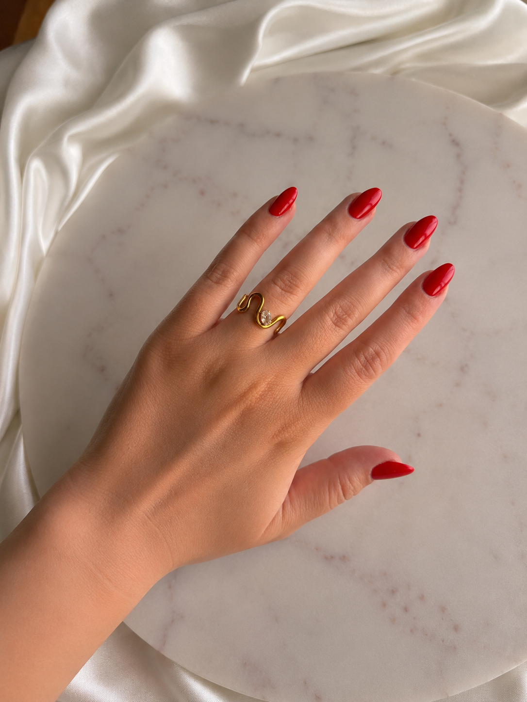 Serpentine Crystal Ring