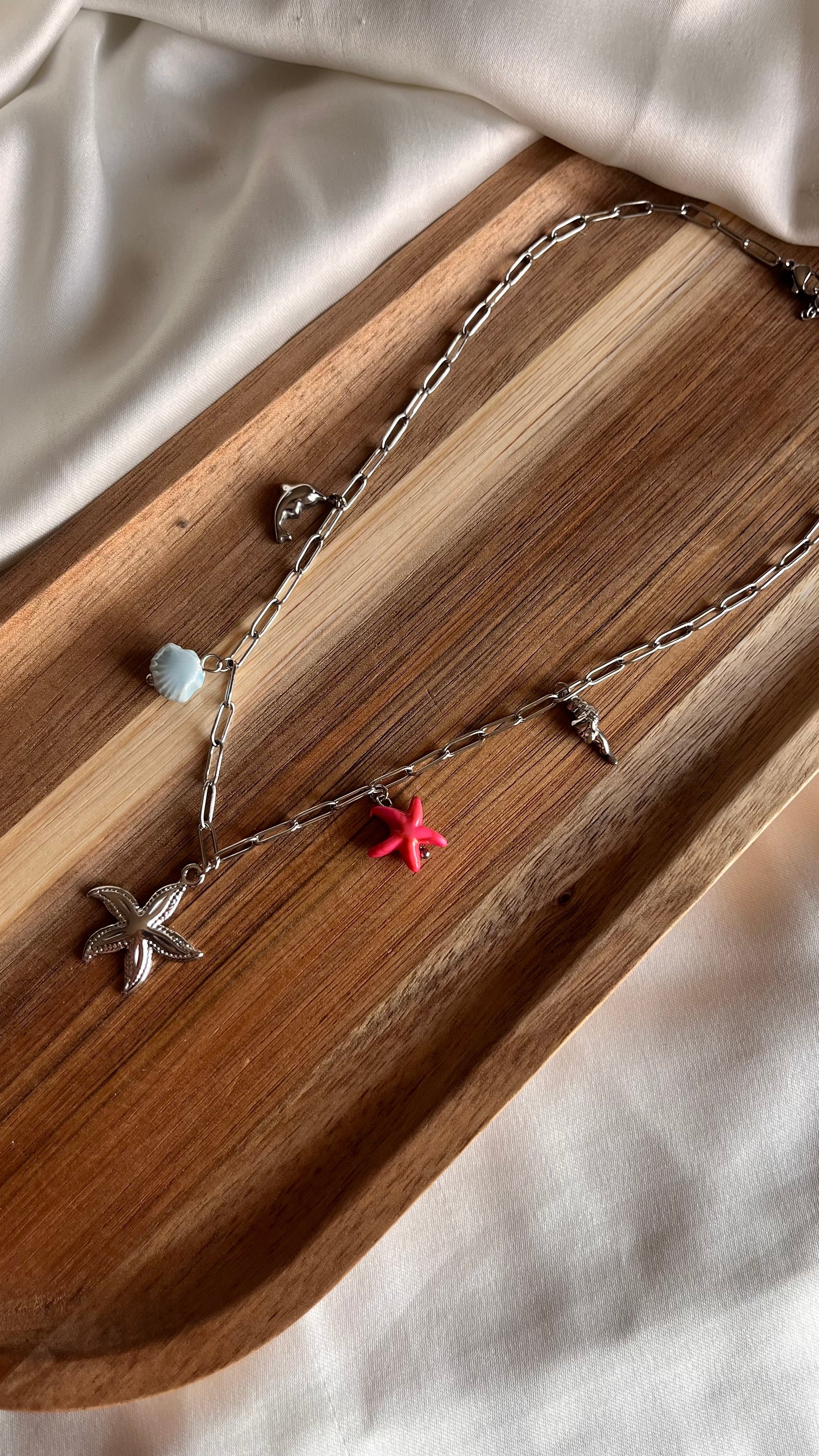 Coral Star Necklace Silver
