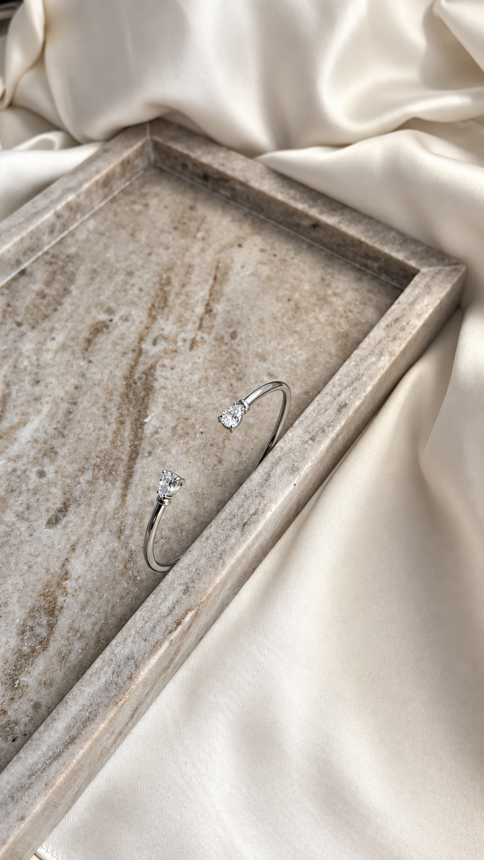 Crystal Drop Ατσάλινο Βραχιόλι