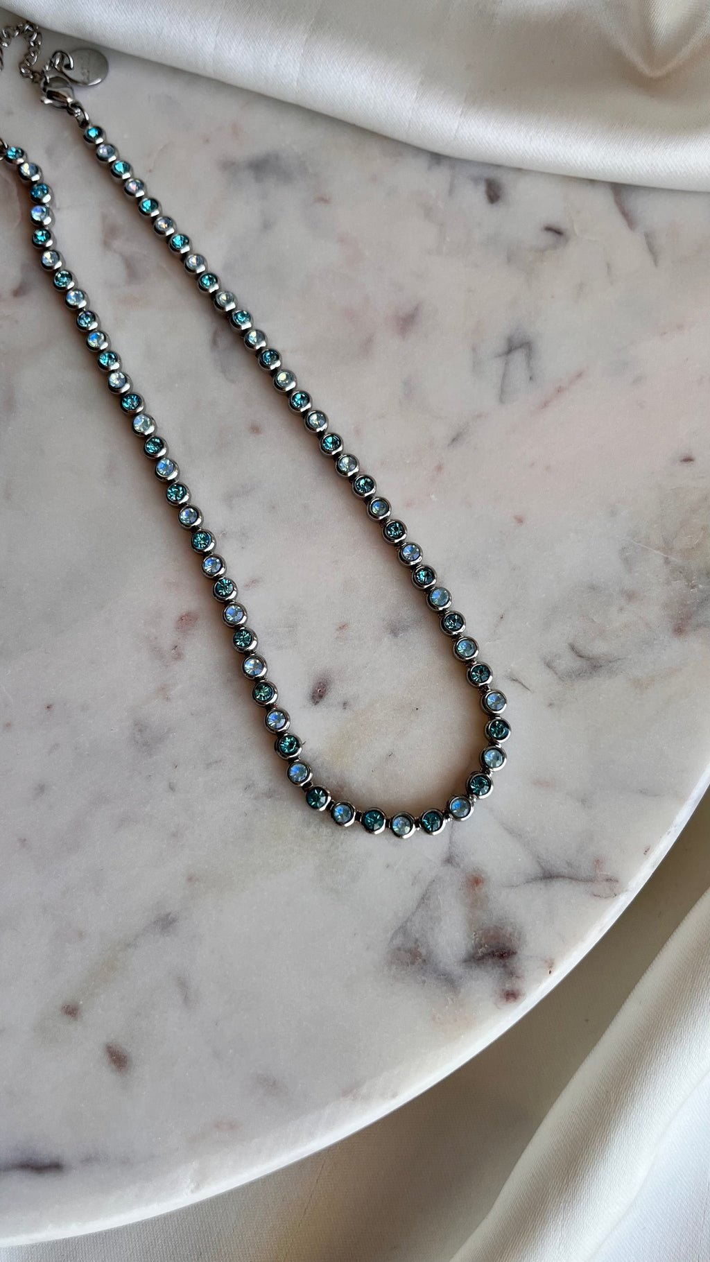 Choker Crystal Blue silver