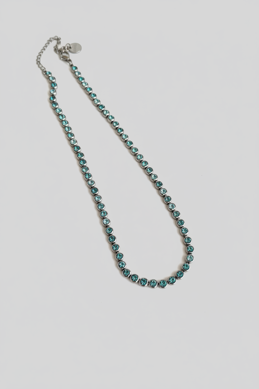 Choker Crystal Blue silver