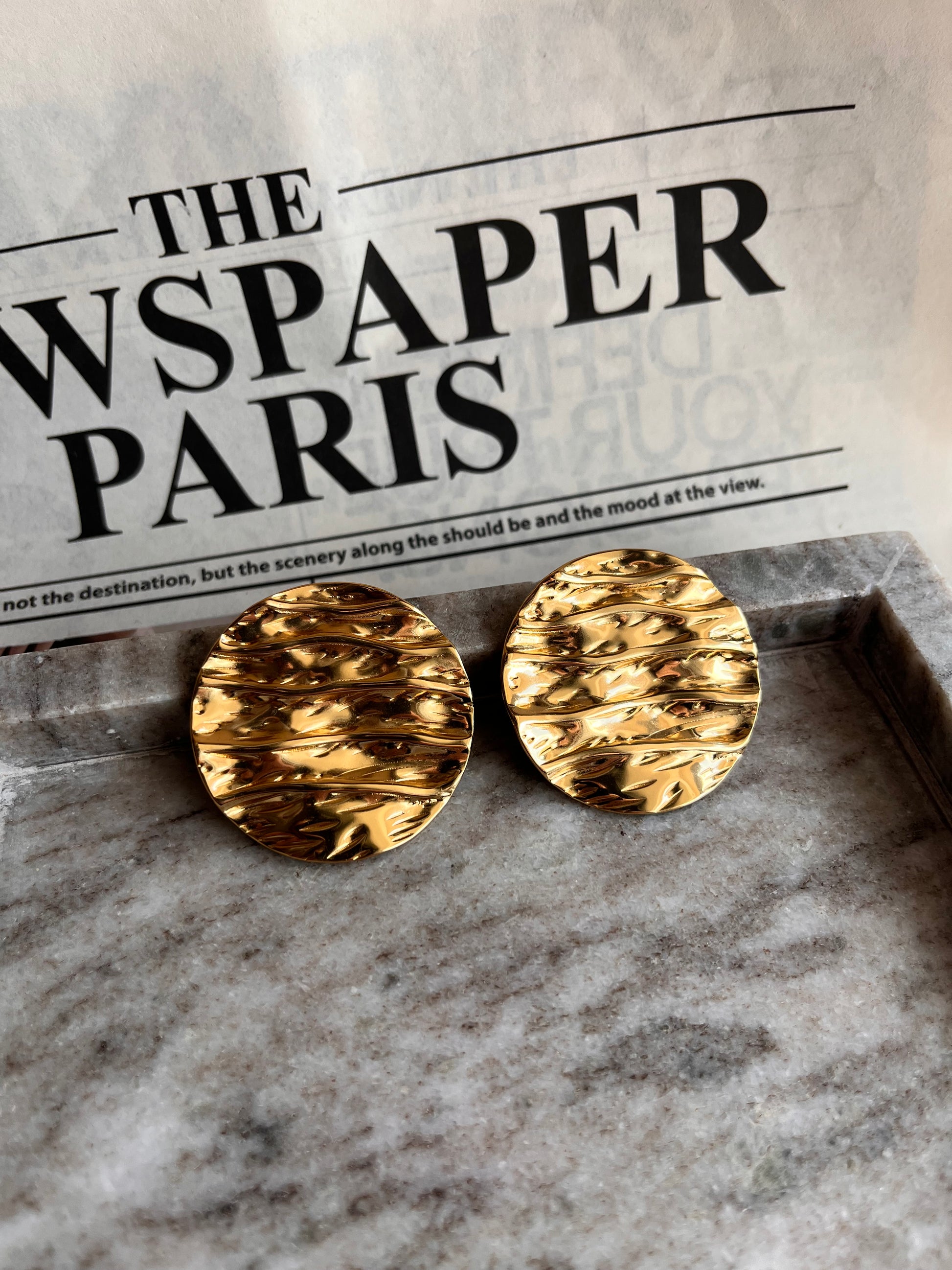 Golden Ripple Studs