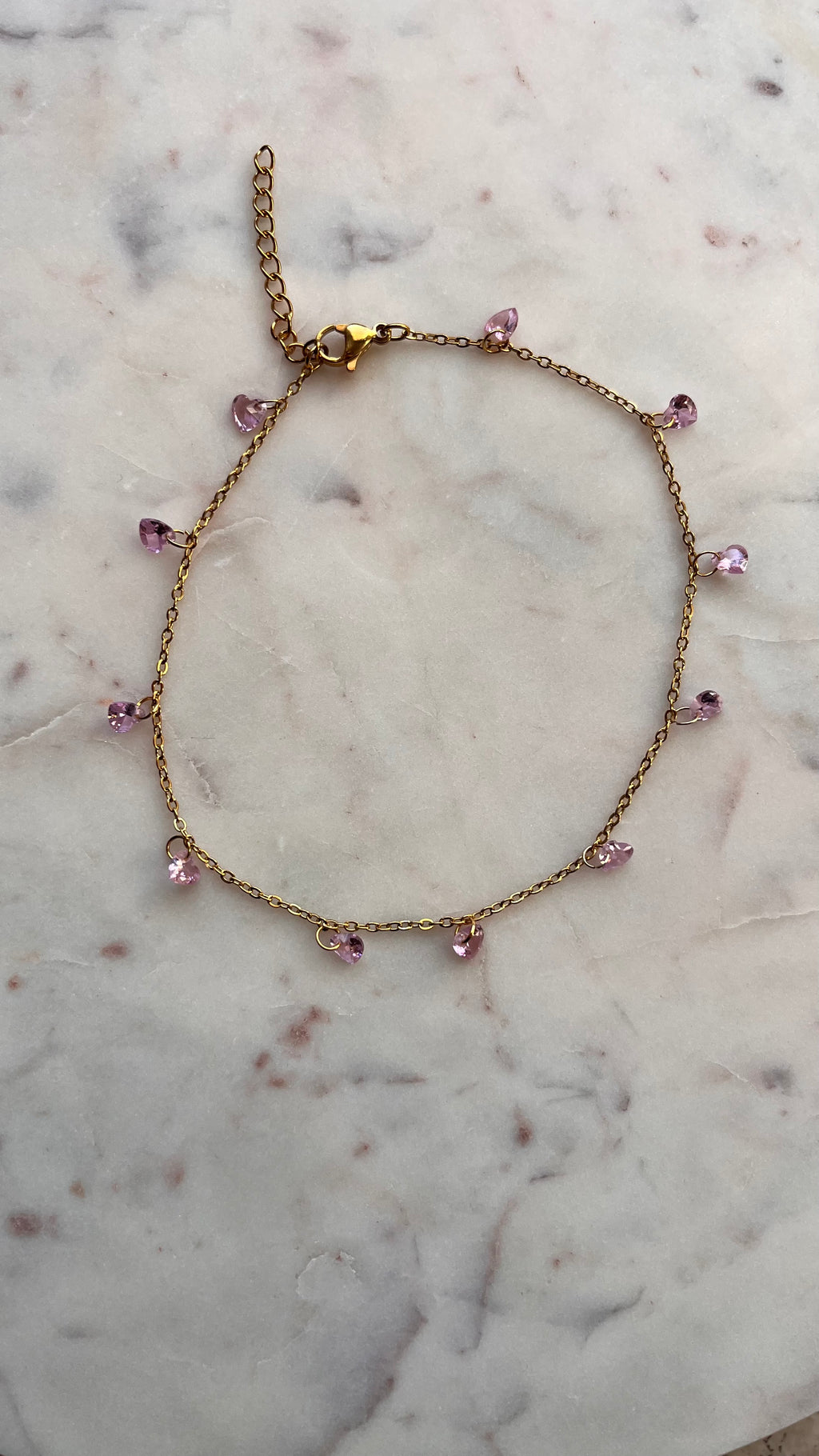 Pink Drops Anklet