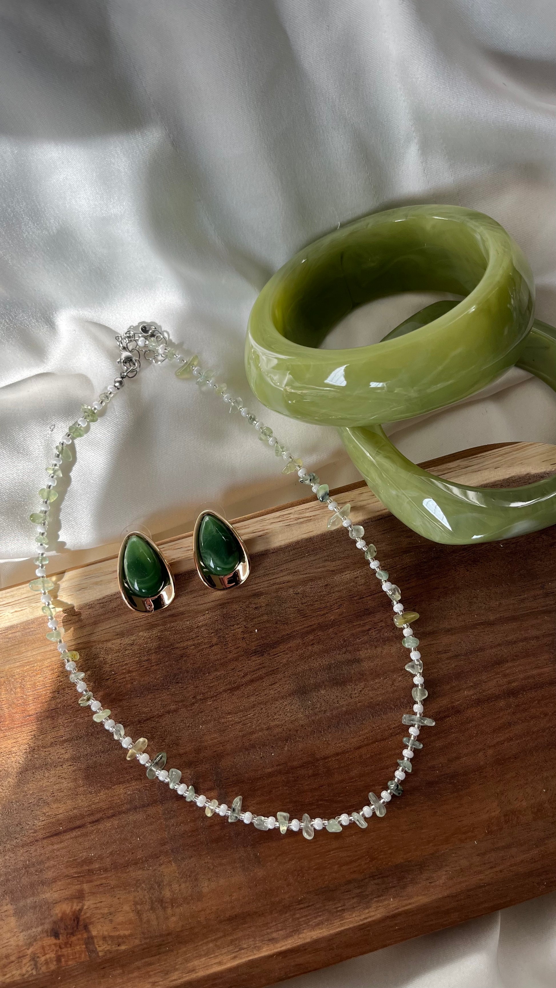 Matcha Latte Oval Bracelet