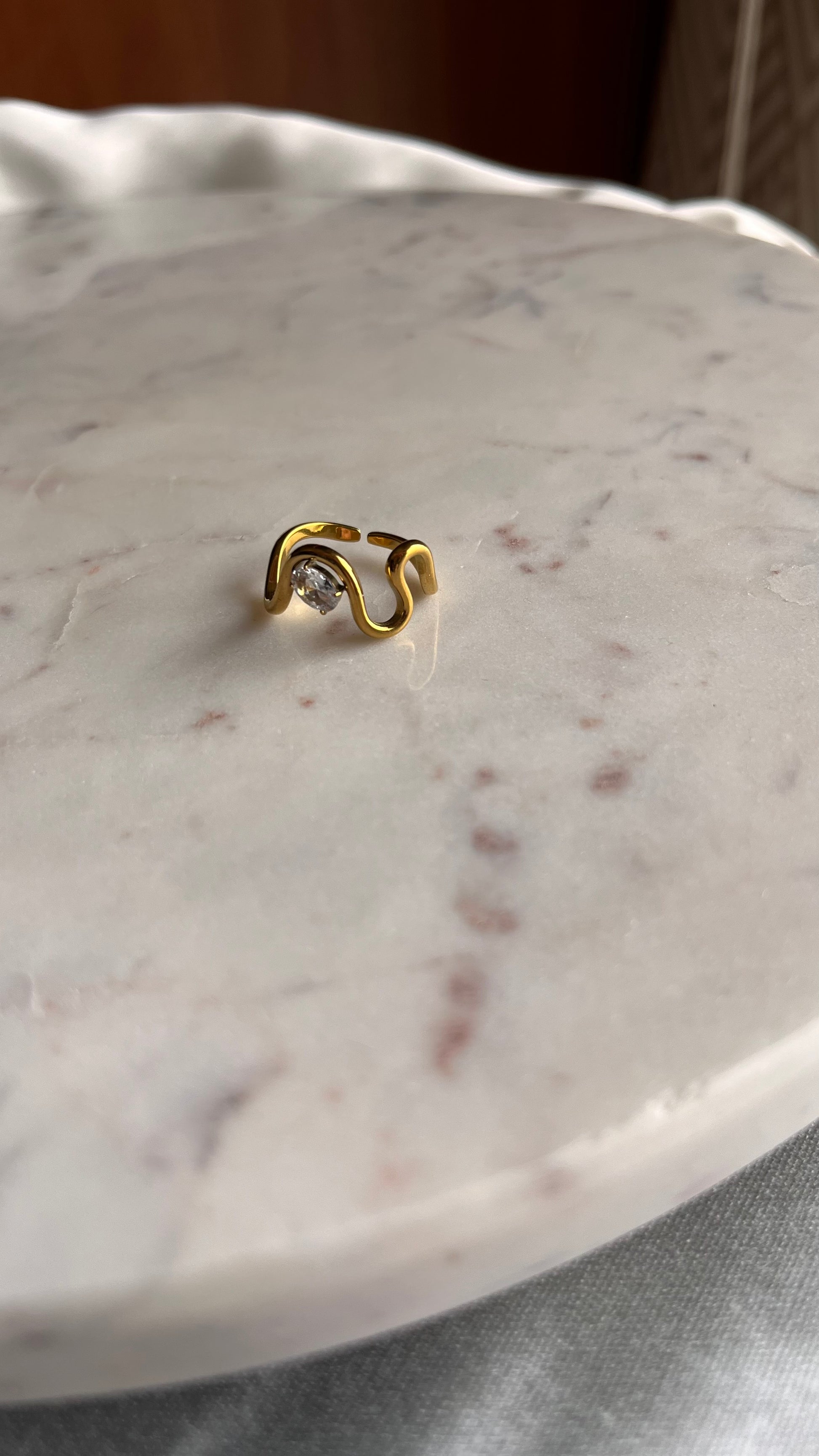 Serpentine Crystal Ring
