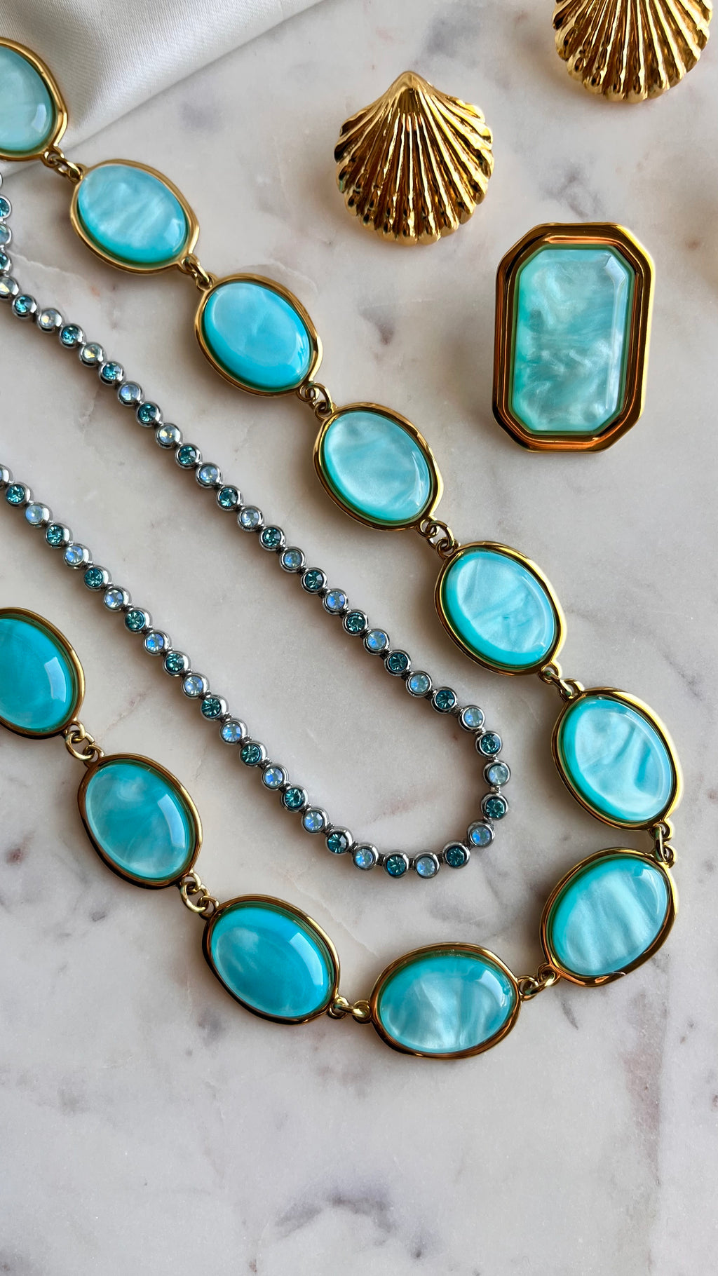 Choker Crystal Blue silver