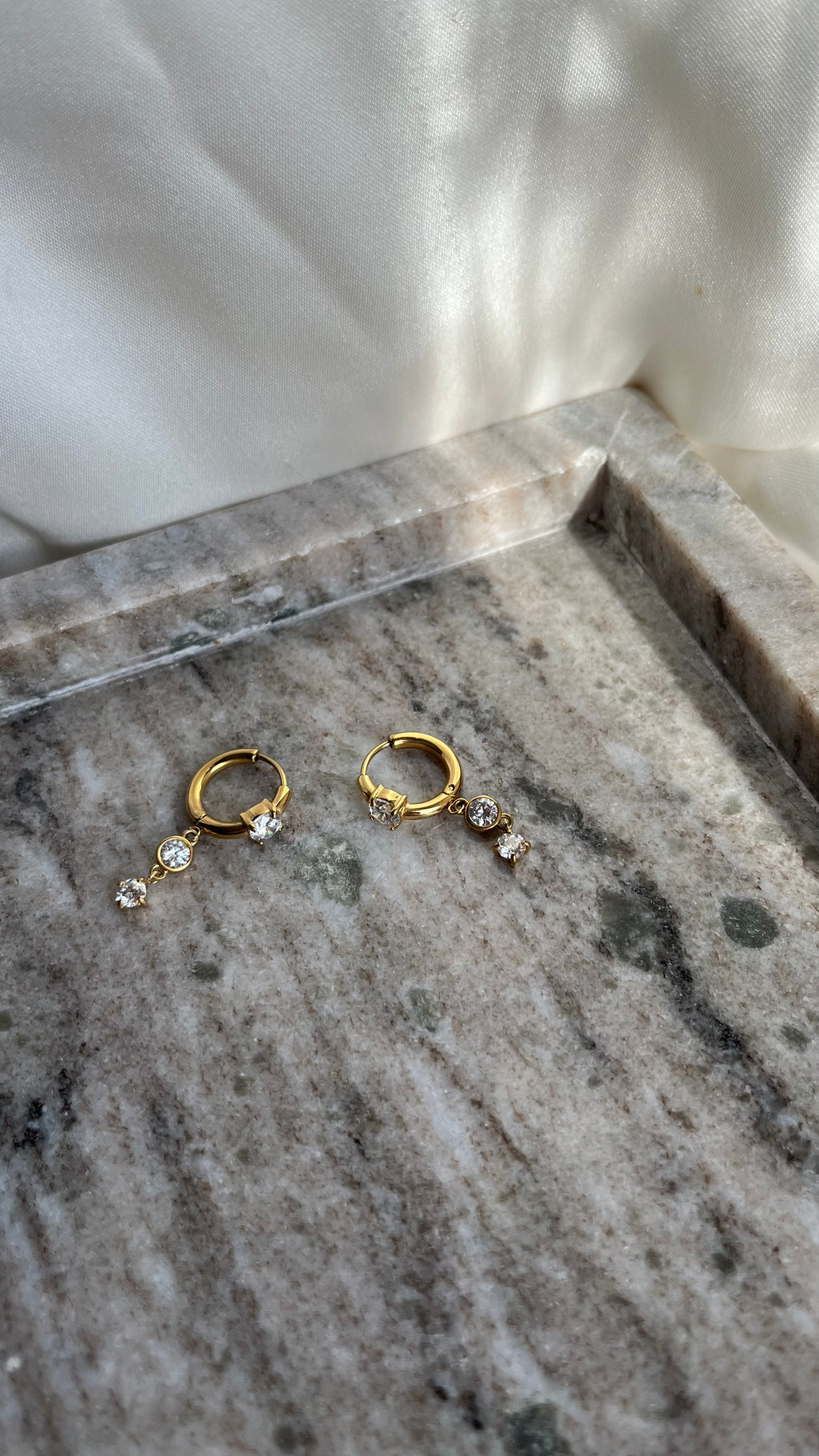 Crystal Drop Hoops