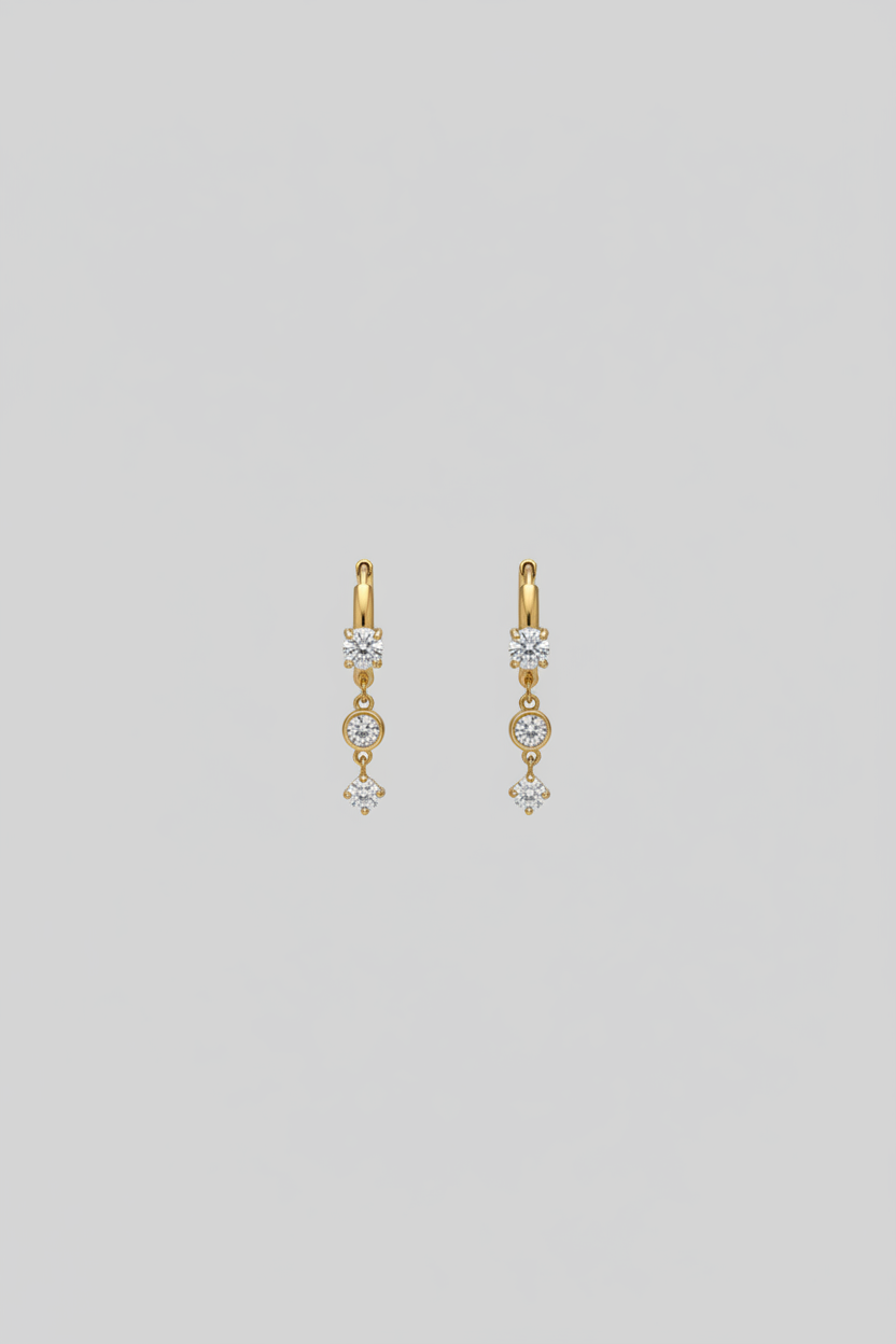 Crystal Drop Hoops