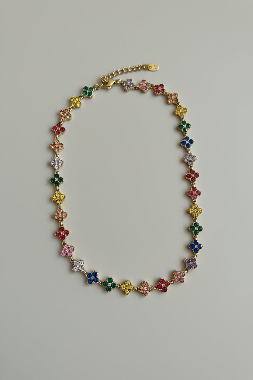 Rainbow blossom necklace