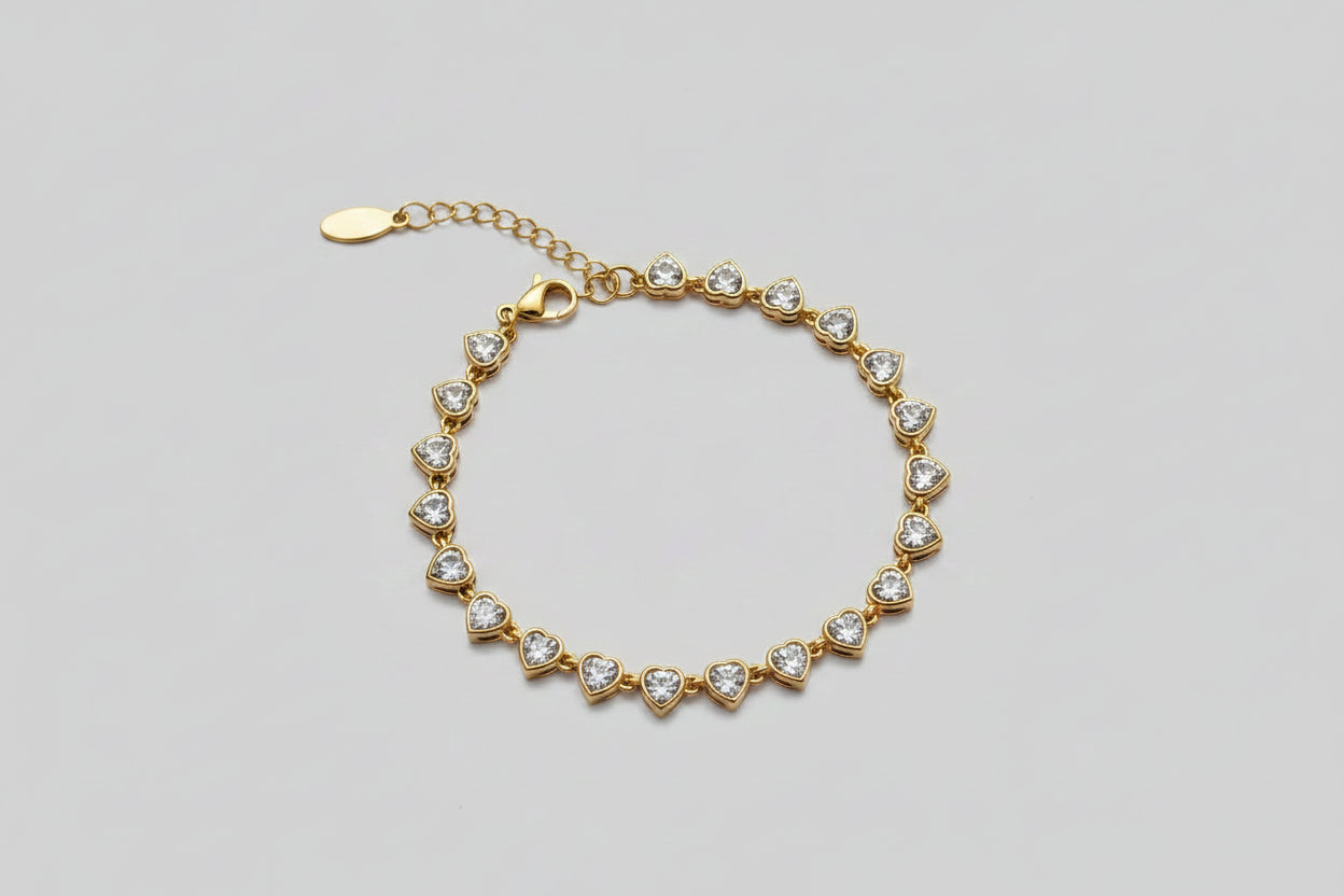 Crystal Hearts Bracelet