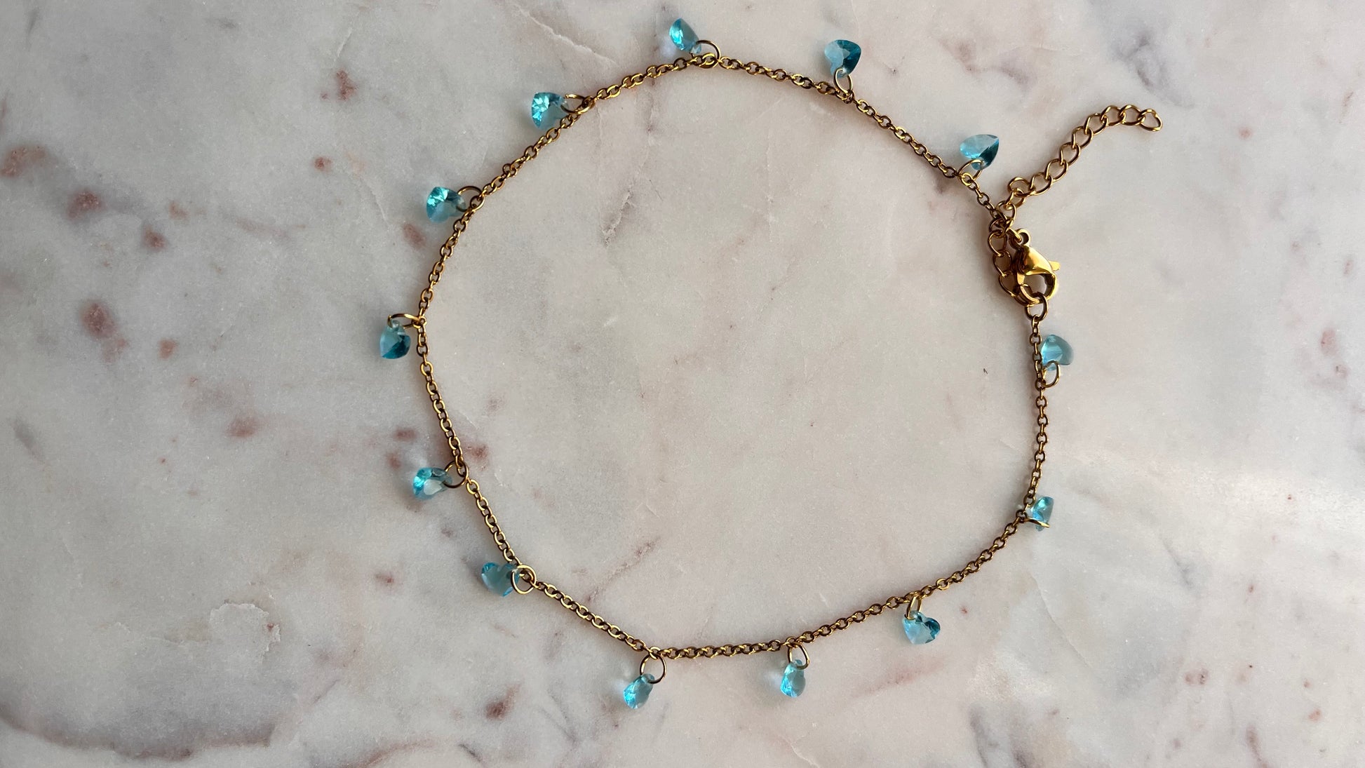 Blue Heart Anklet
