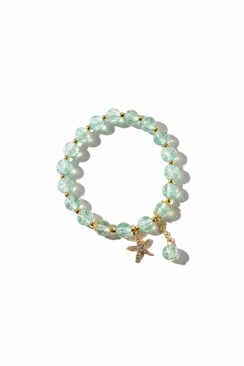 Green Starfish Sparkling Bracelet