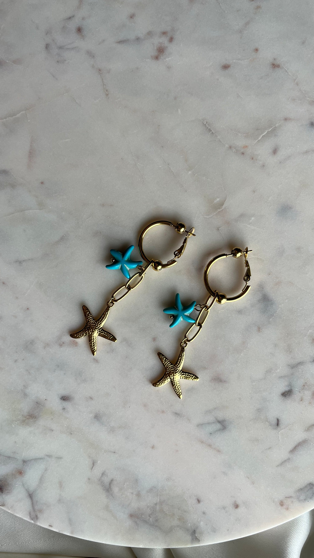Blue Shell Star Earrings