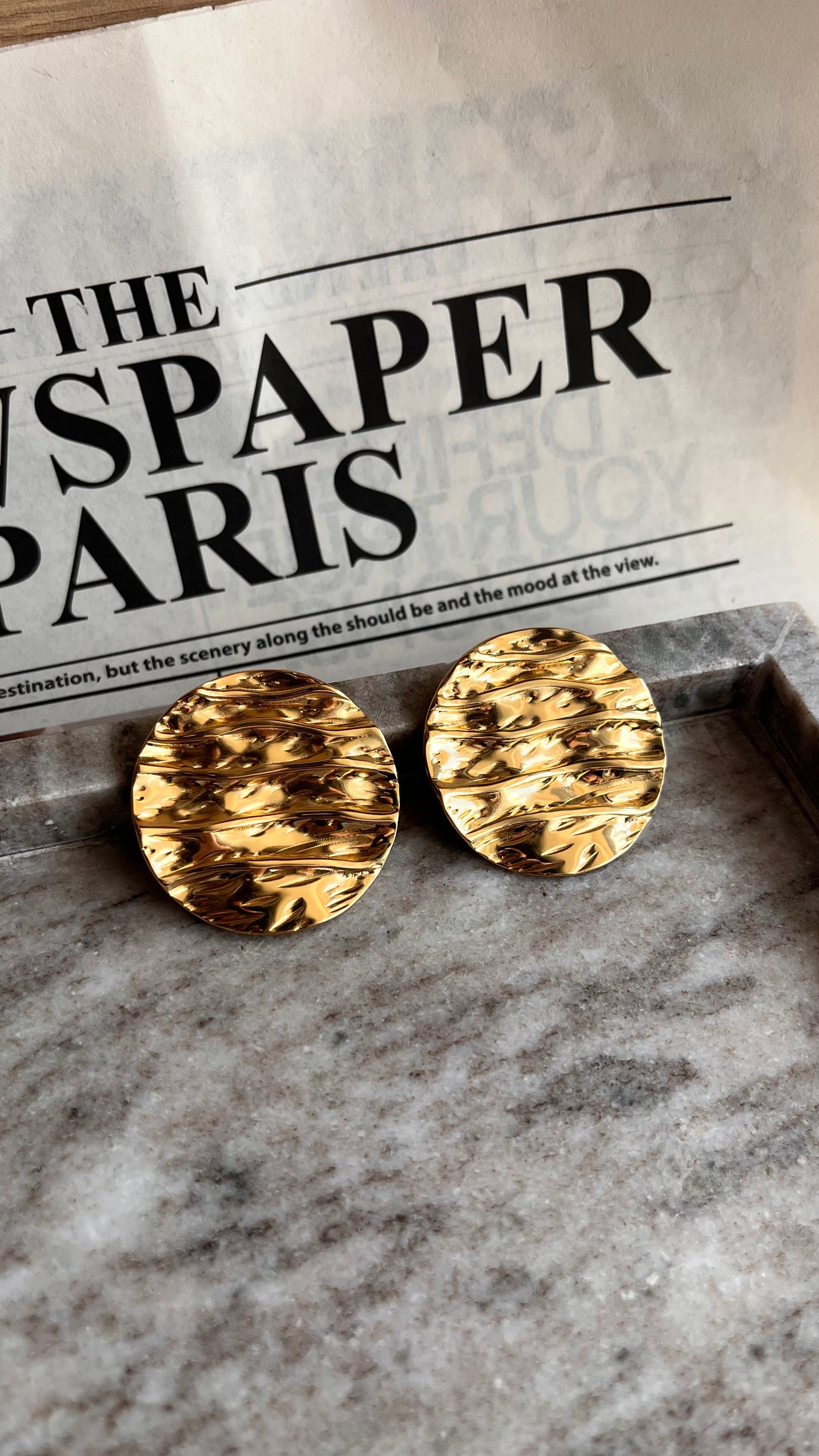 Golden Ripple Studs