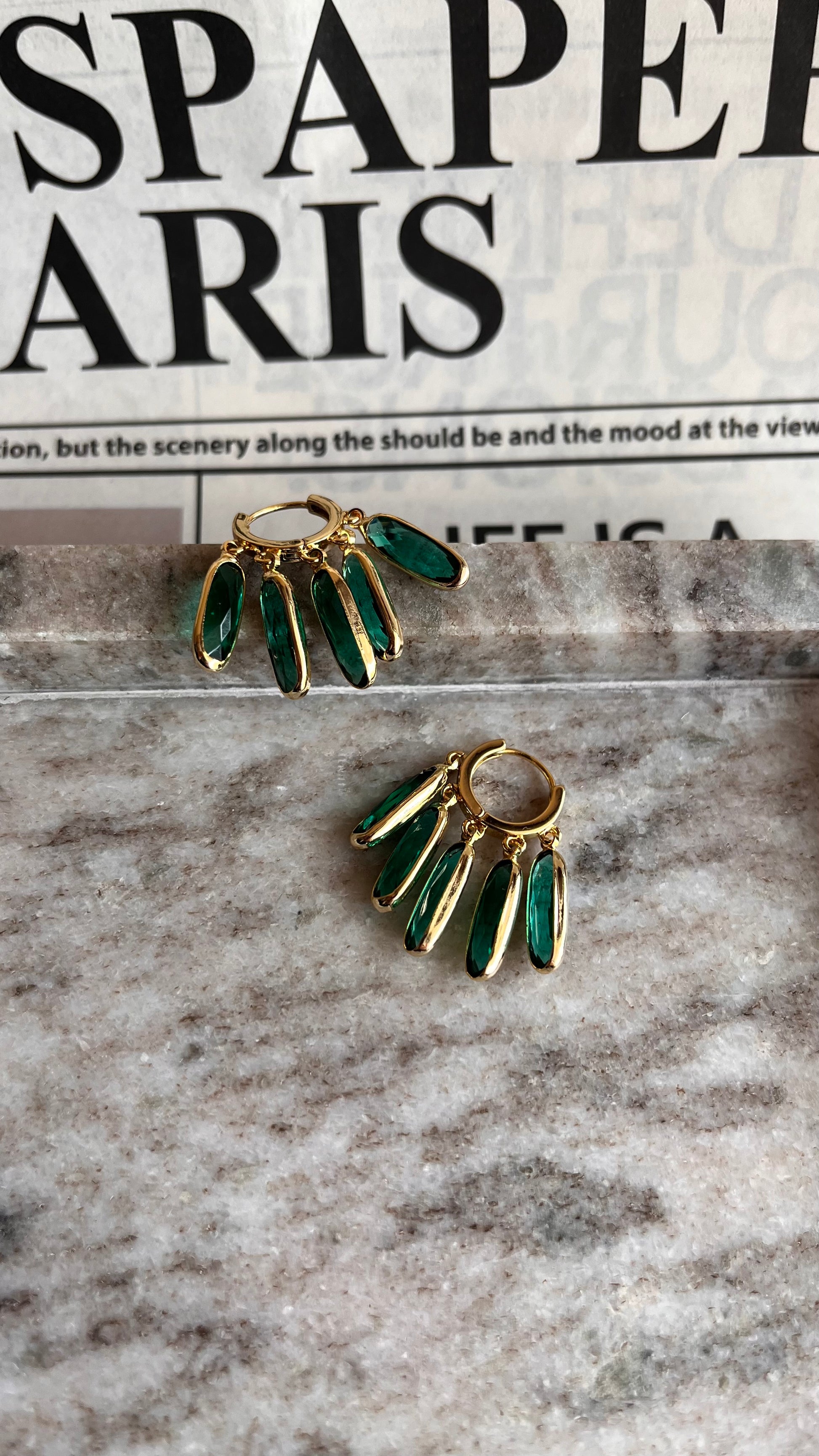 Emerald Cascade Earrings