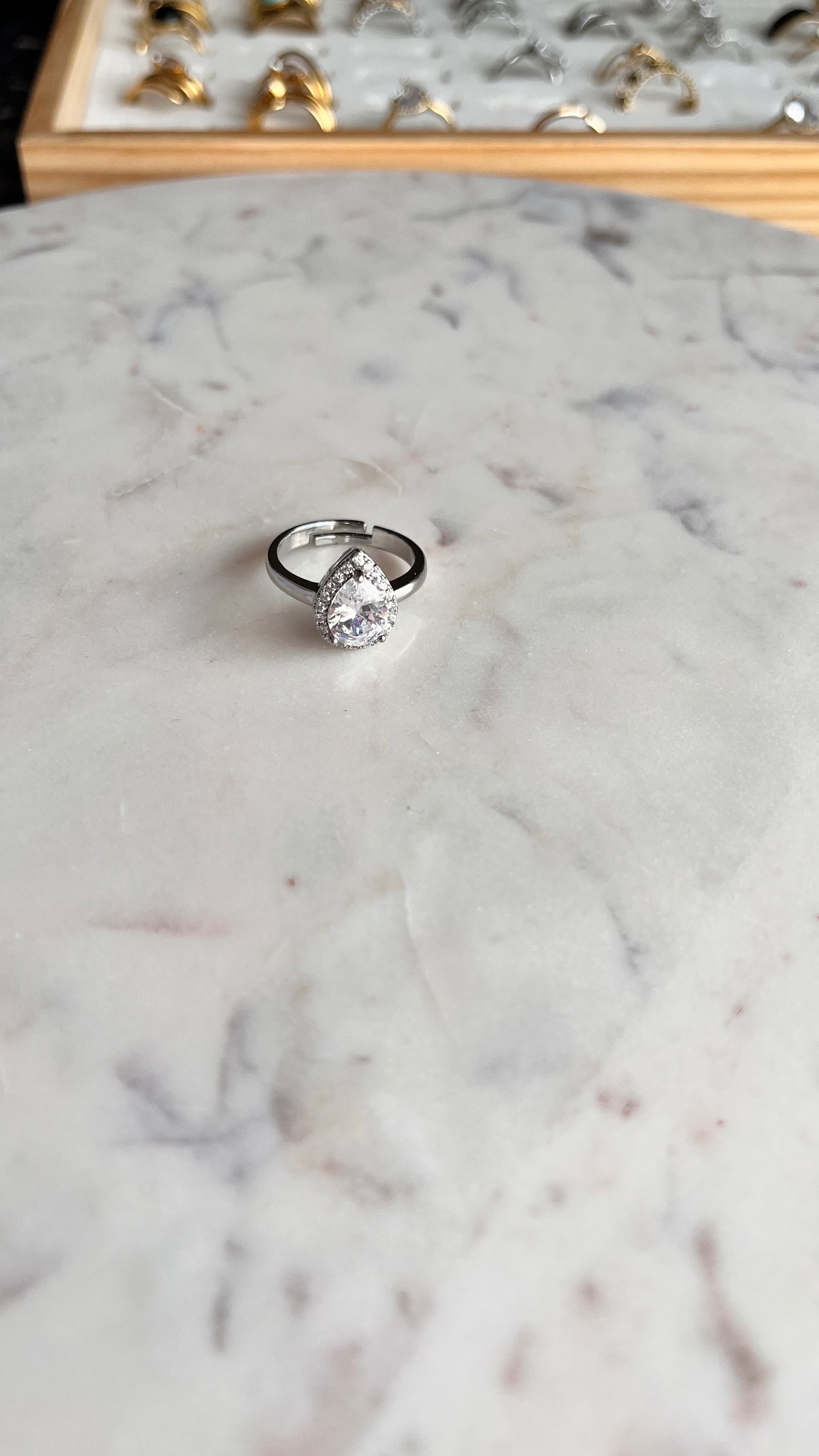 Crystal Tear Ring
