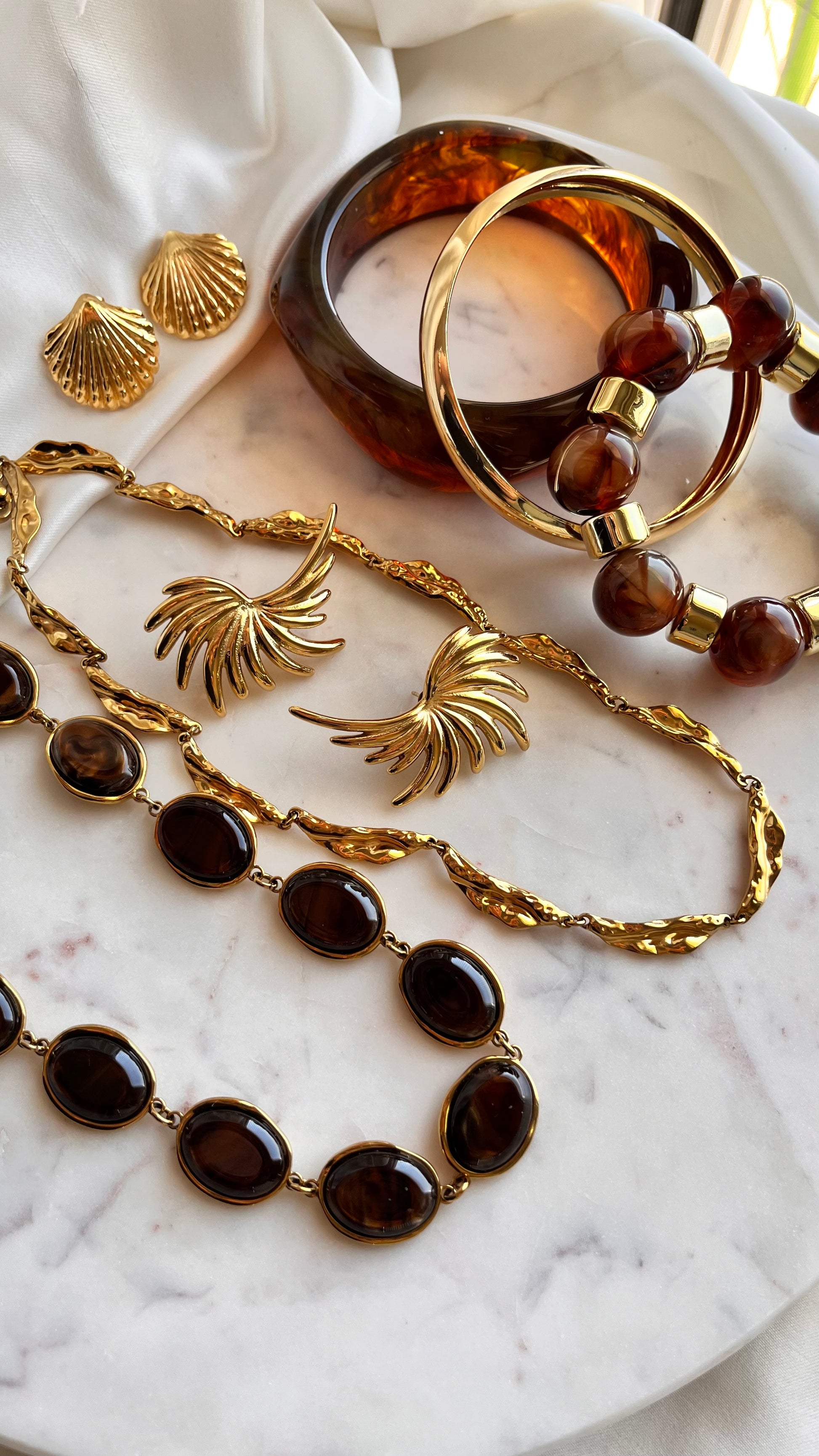 Earrings Golden Palm