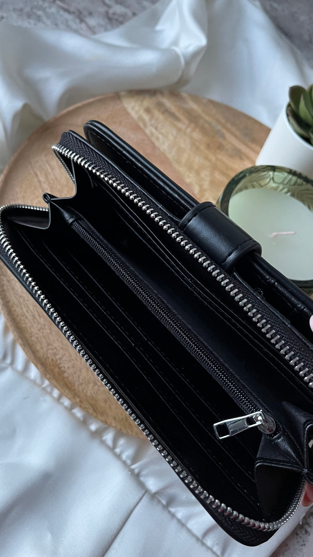 Élise Woven Leather Wallet Black
