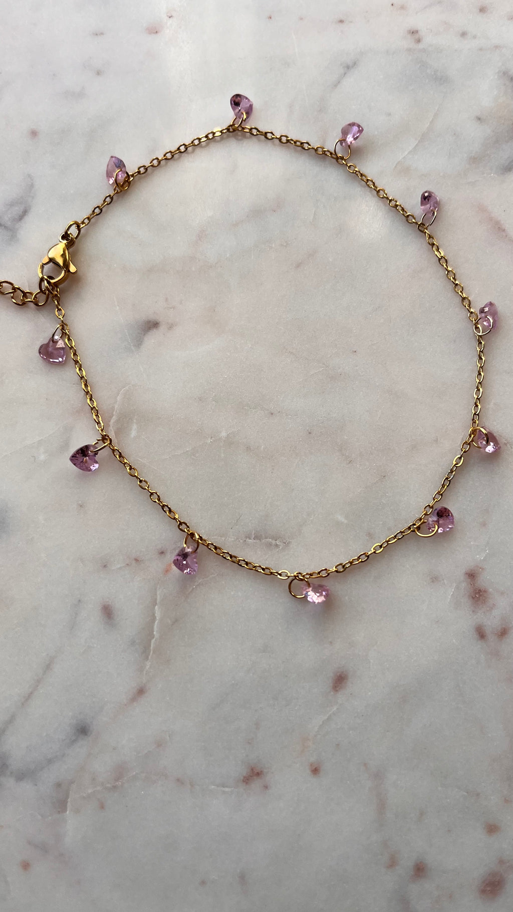 Pink Drops Anklet