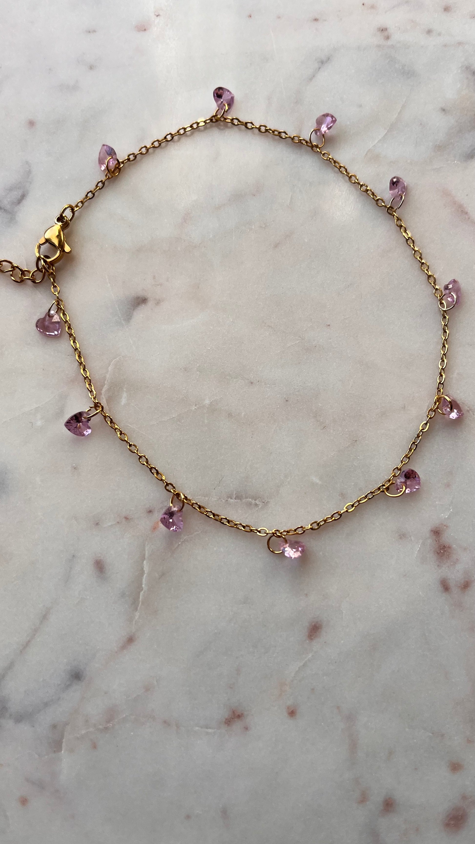 Pink Drops Anklet