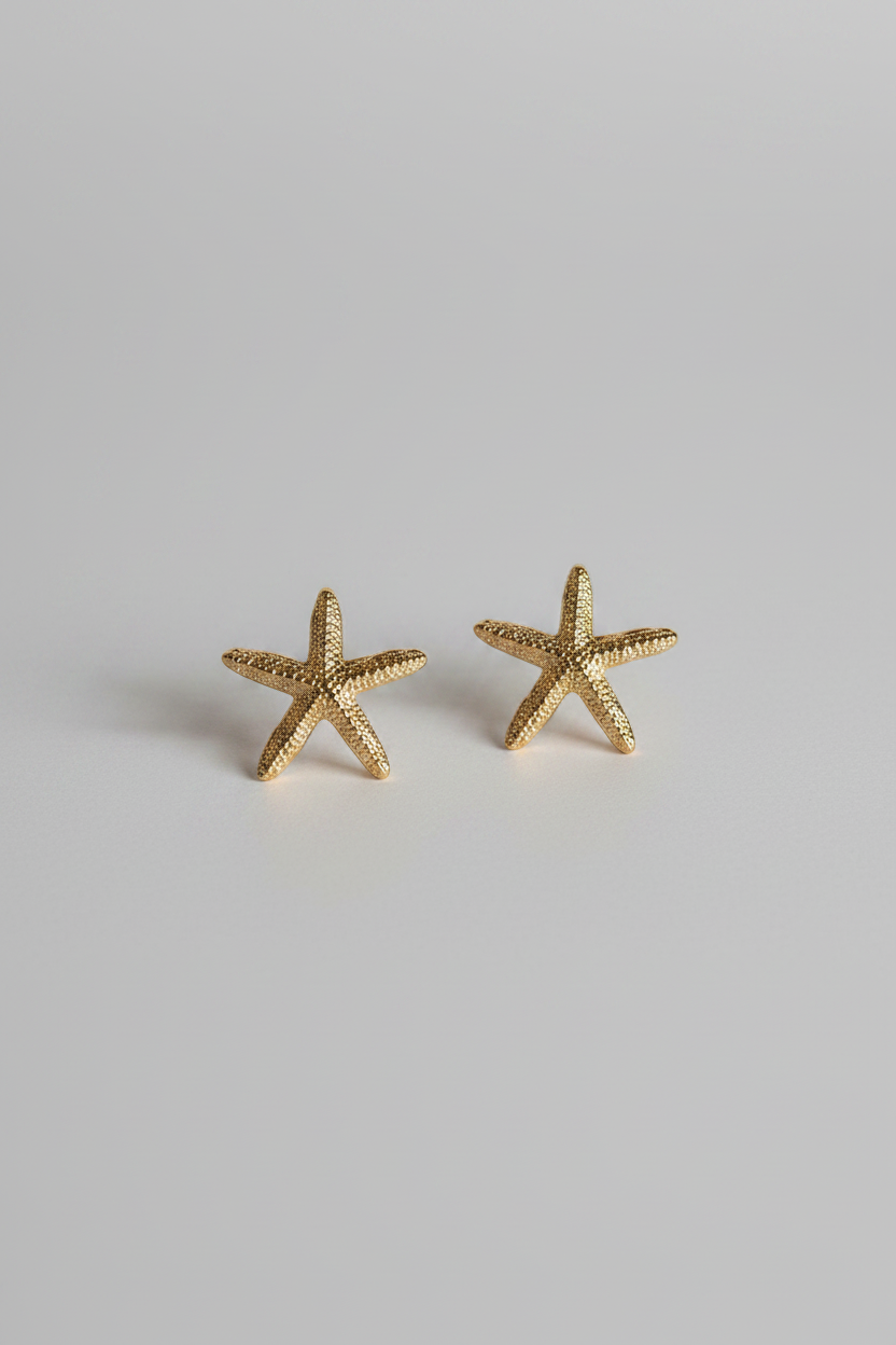Starfish gold earrings