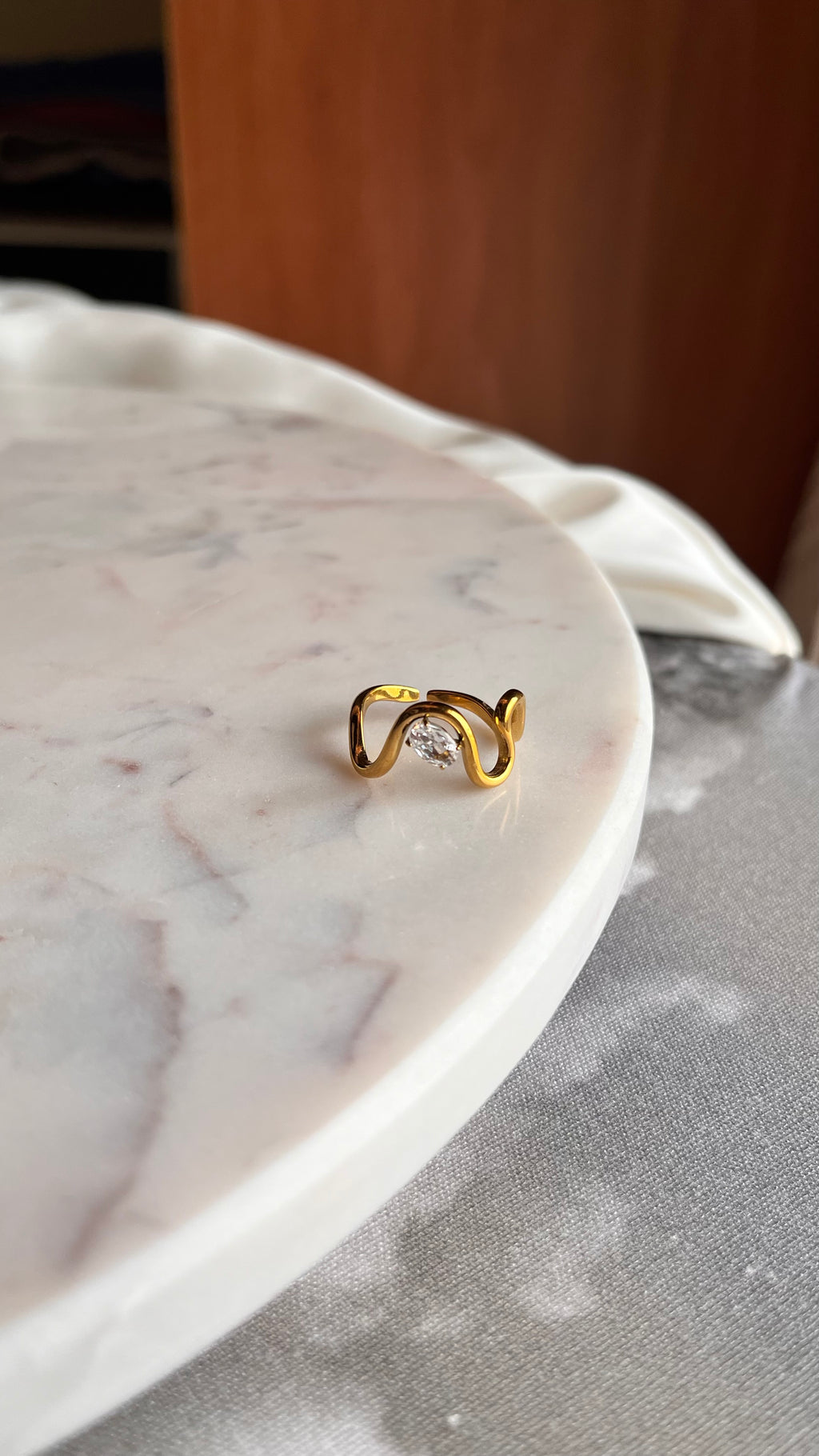 Serpentine Crystal Ring