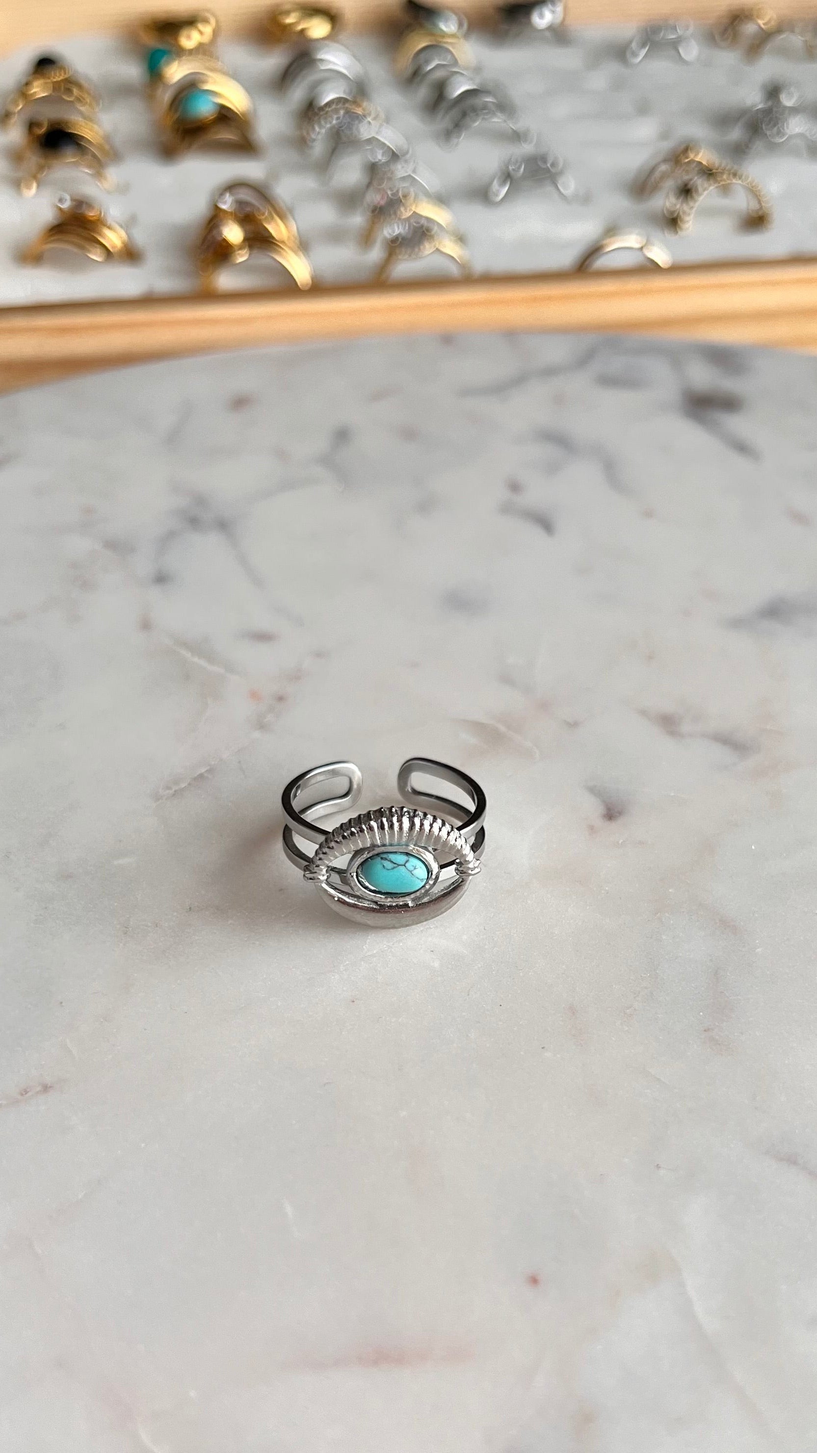 Boho silver ring