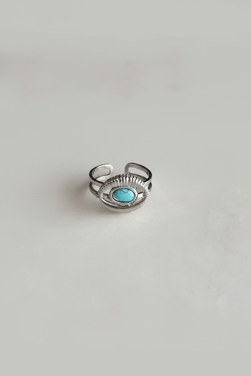 Boho silver ring