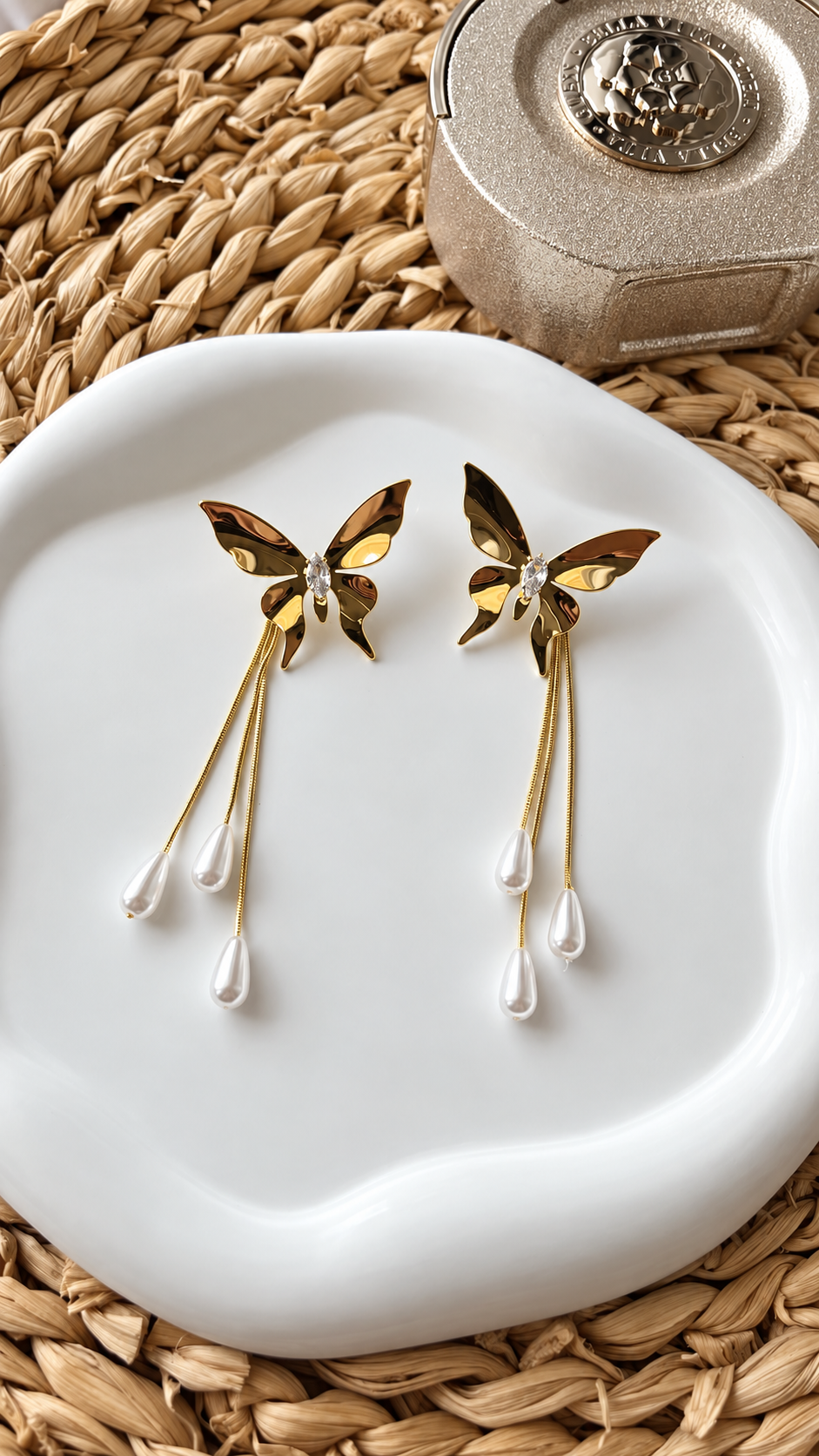 Butterfly Pearl Earrings