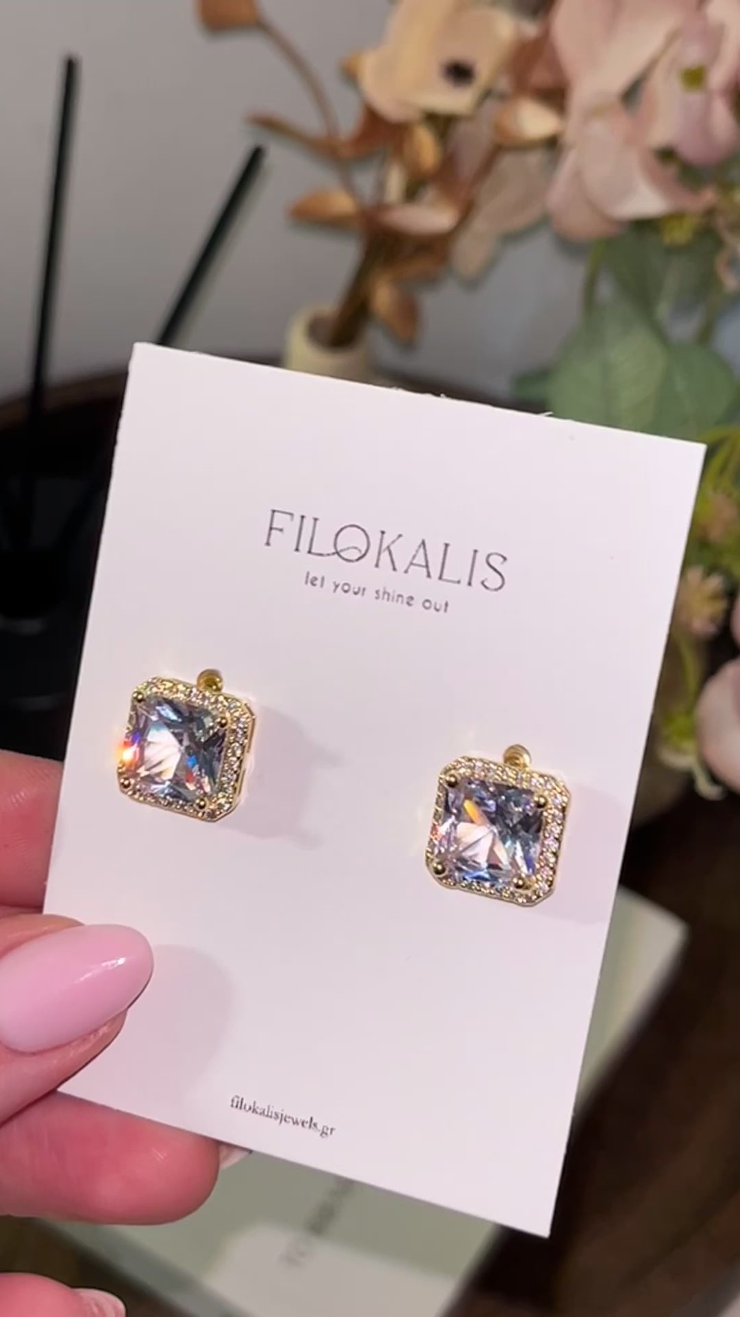 Crystal Frame Earrings
